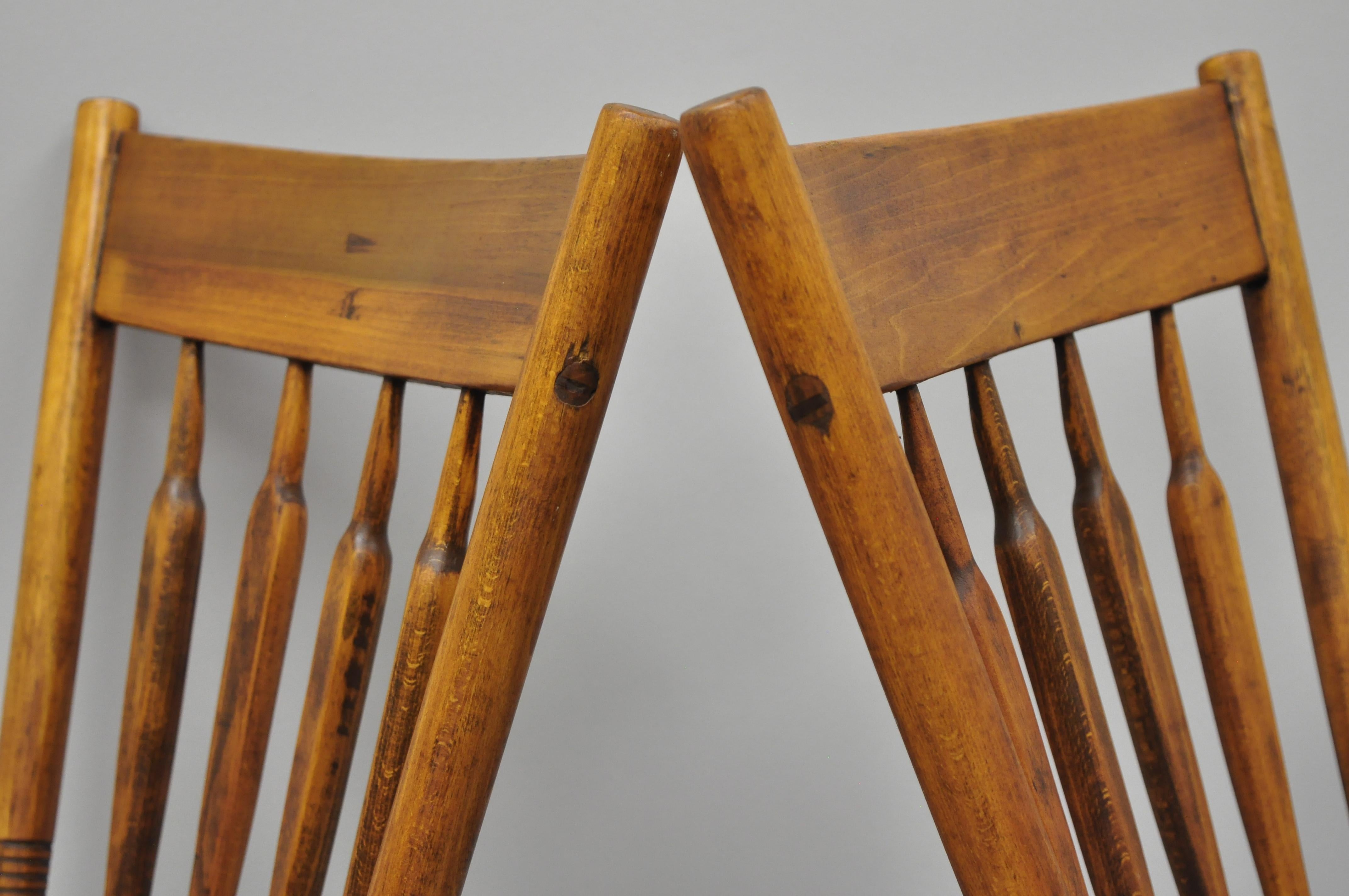 Rustic 6 Antique American Colonial Farmhouse Windsor Country Dining Chairs Restored