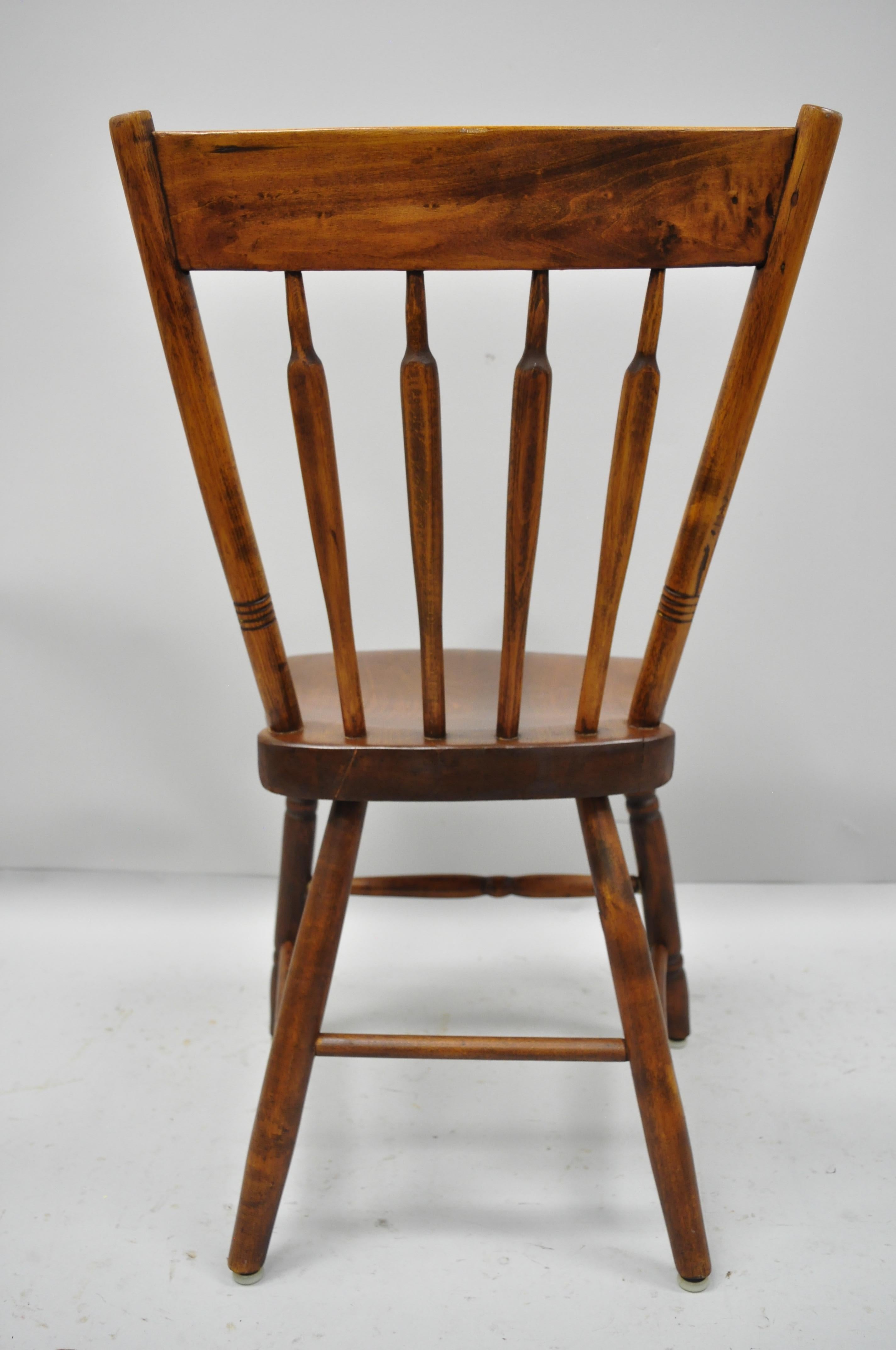 Wood 6 Antique American Colonial Farmhouse Windsor Country Dining Chairs Restored