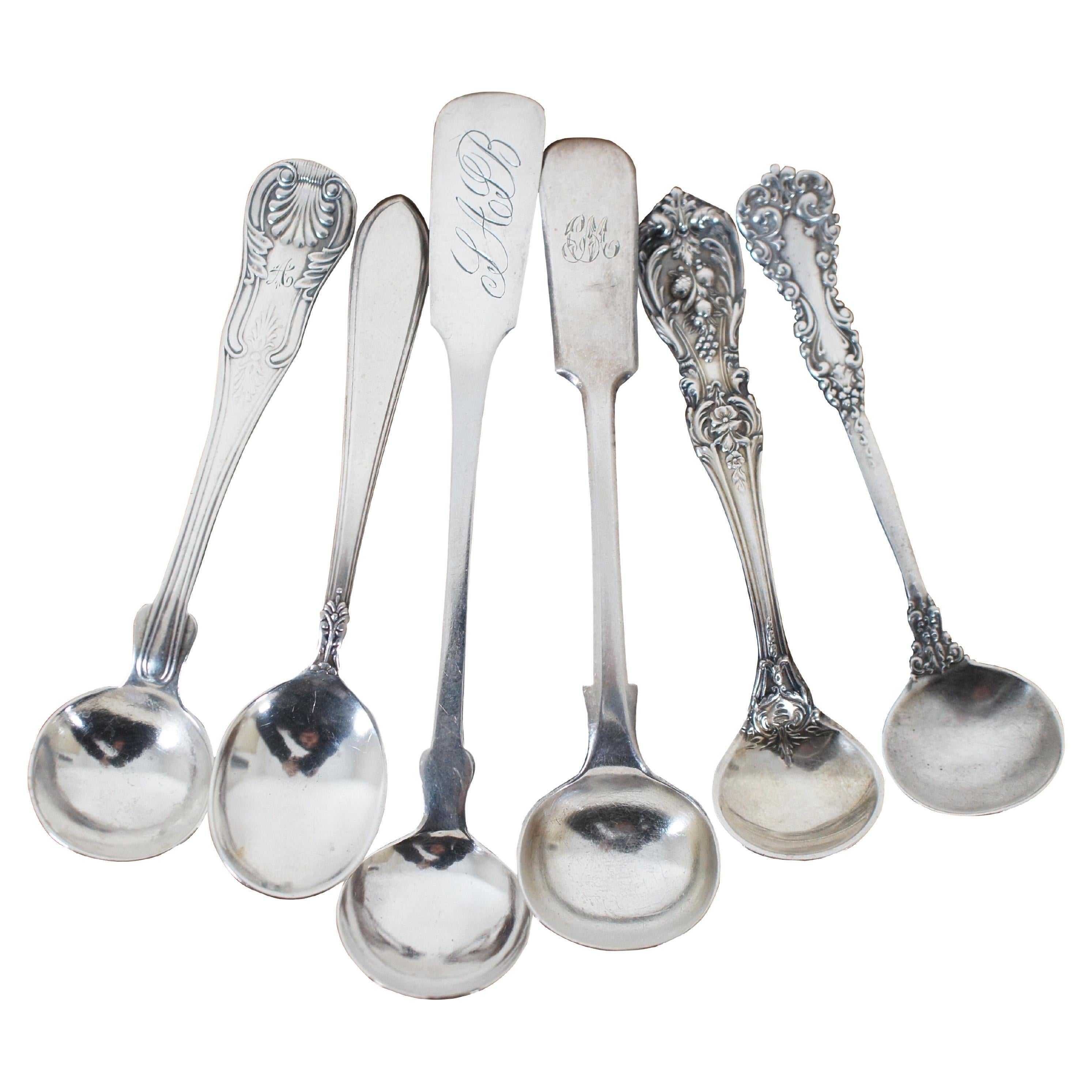 6 Antique Assorted Sterling Silver Tea Coffee Spoons 67g