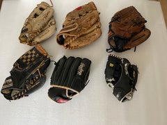 6 Antique Baseball Gloves Collection
