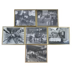 6 stampe fotografiche d'epoca in bianco e nero del XIX secolo dedicate alla moda e alla merceria - NCR