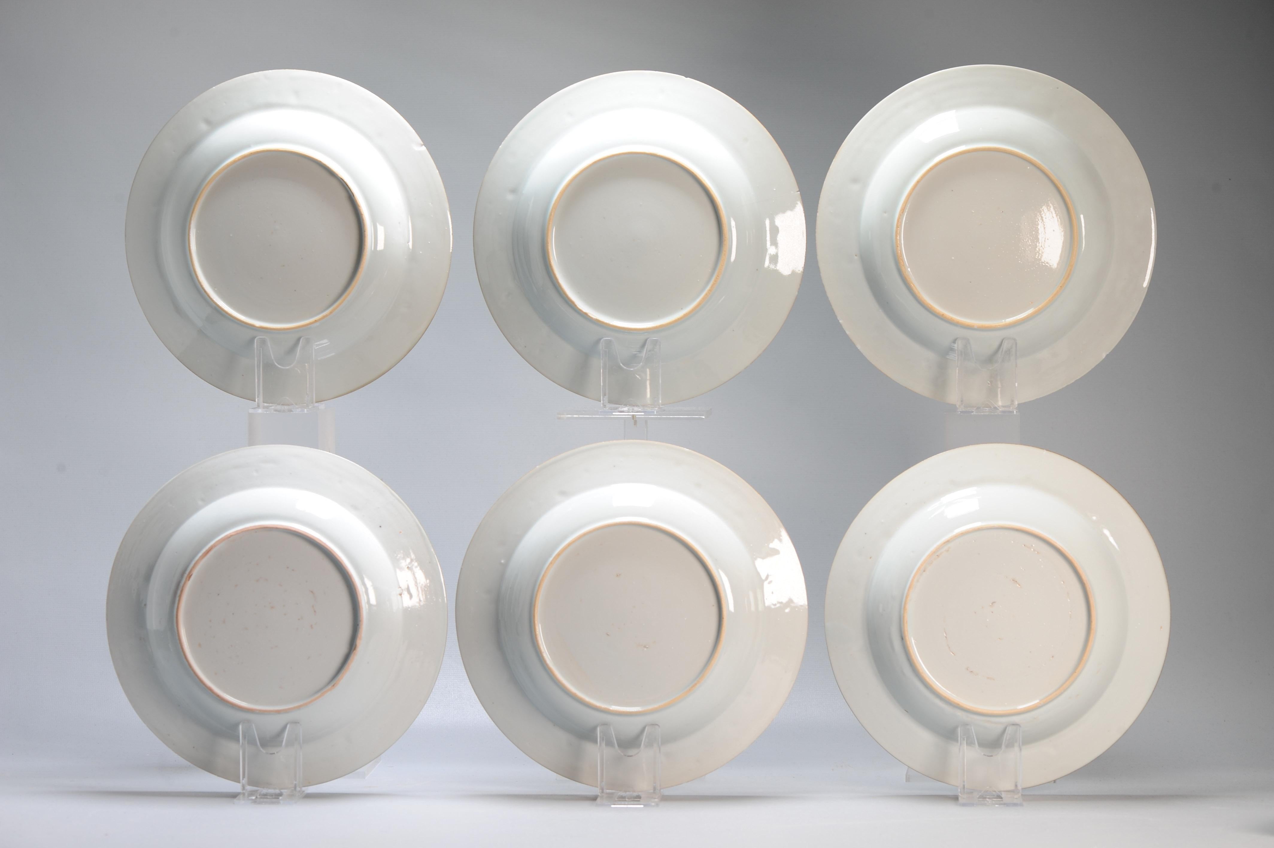 #6 Antiguos Platos de Porcelana China 18C Kangxi/Yongzheng Juego Azul Blanco en venta 6