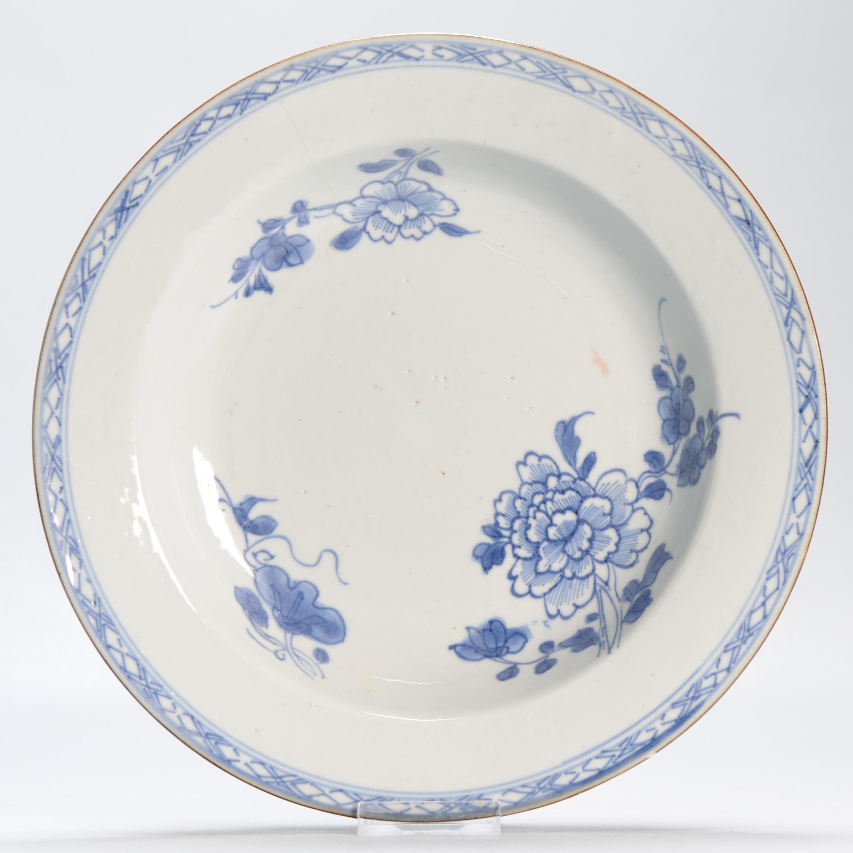 #6 Antiguos Platos de Porcelana China 18C Kangxi/Yongzheng Juego Azul Blanco en venta 8