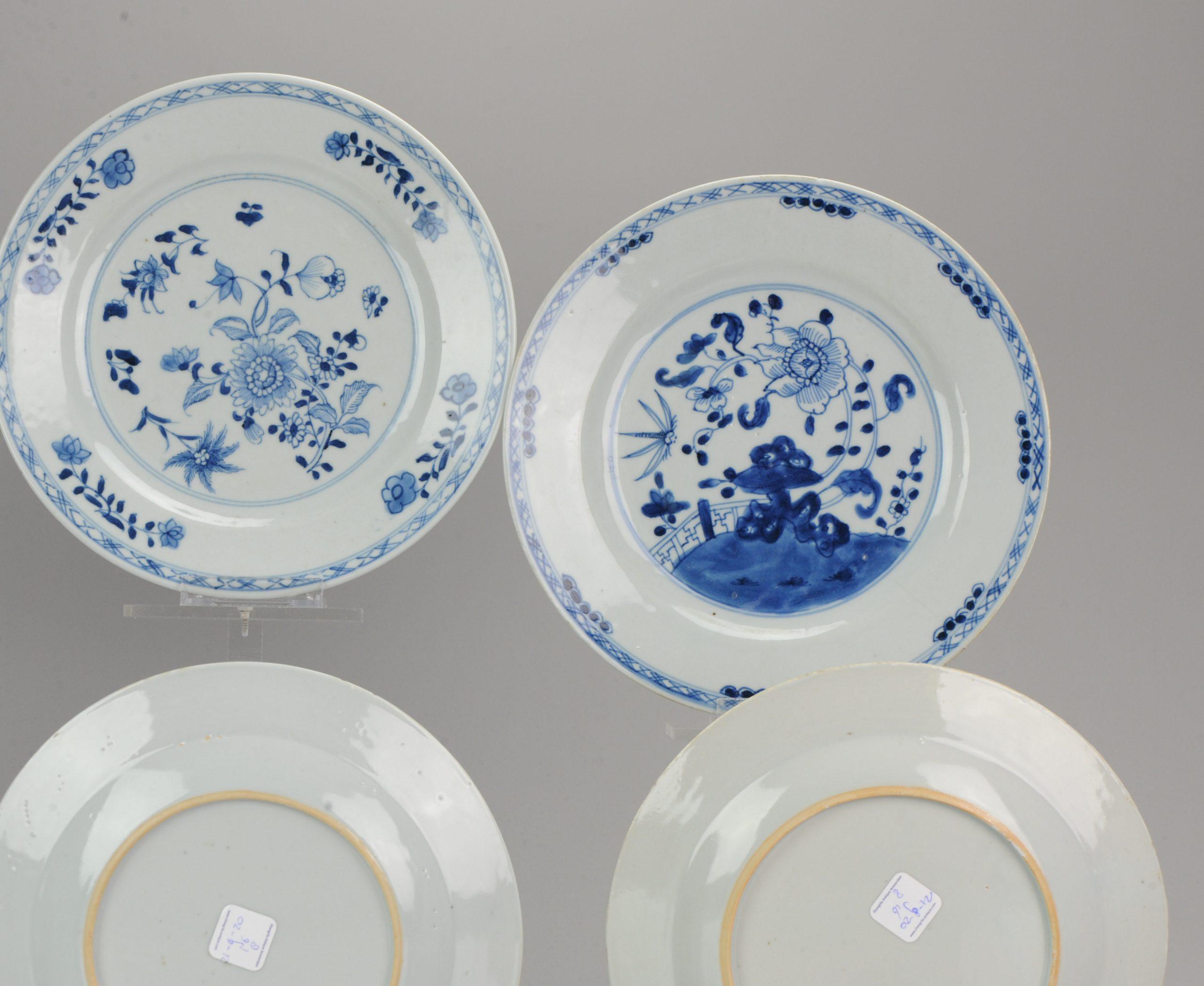 Qing #6 Antique Chinese Porcelain 18th Century Yongzheng/Qianlong Period Blue White For Sale