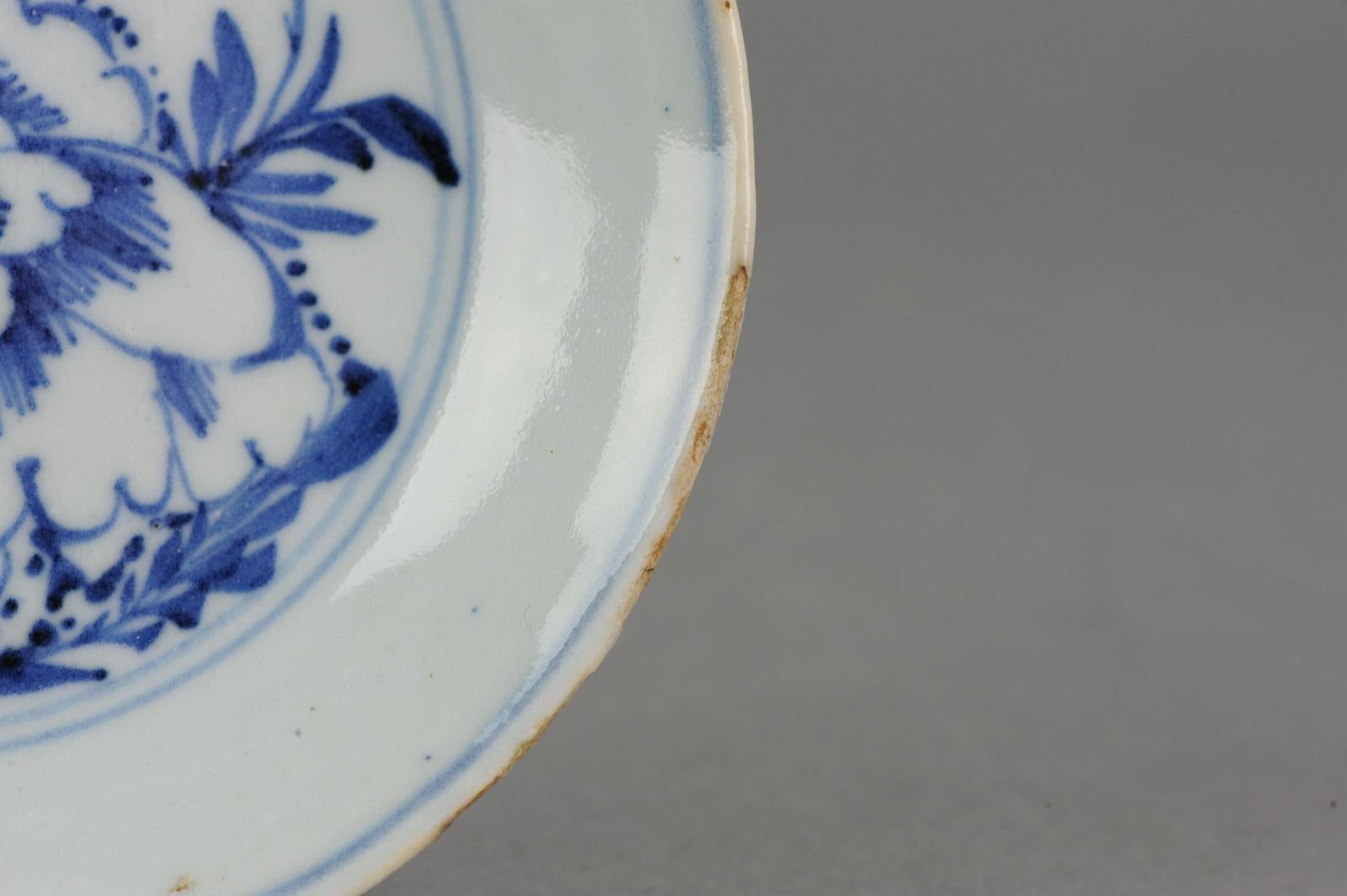 Assiette ancienne en porcelaine chinoise Tianqi Chongzhen 16/17C Ming Peony marquée #6 en vente 5