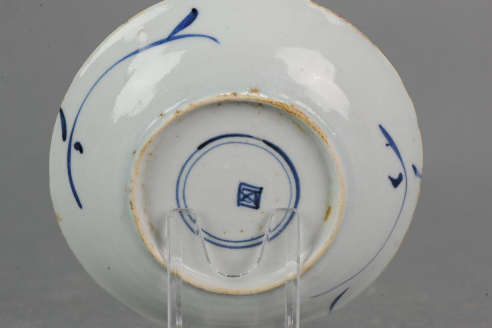Assiette ancienne en porcelaine chinoise Tianqi Chongzhen 16/17C Ming Peony marquée #6 en vente 1
