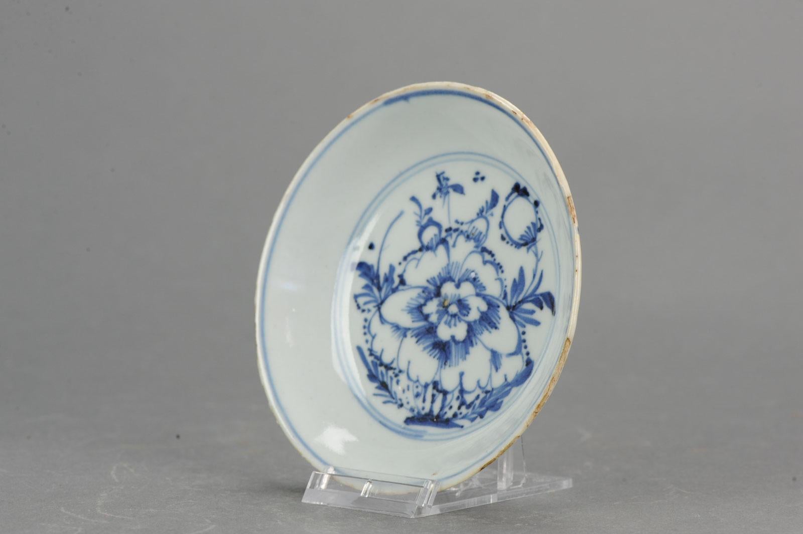 Assiette ancienne en porcelaine chinoise Tianqi Chongzhen 16/17C Ming Peony marquée #6 en vente 2