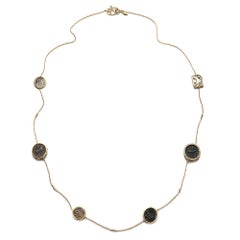 6 antike Münzhalskette aus 20 Karat Gelbgold mit Brillanten