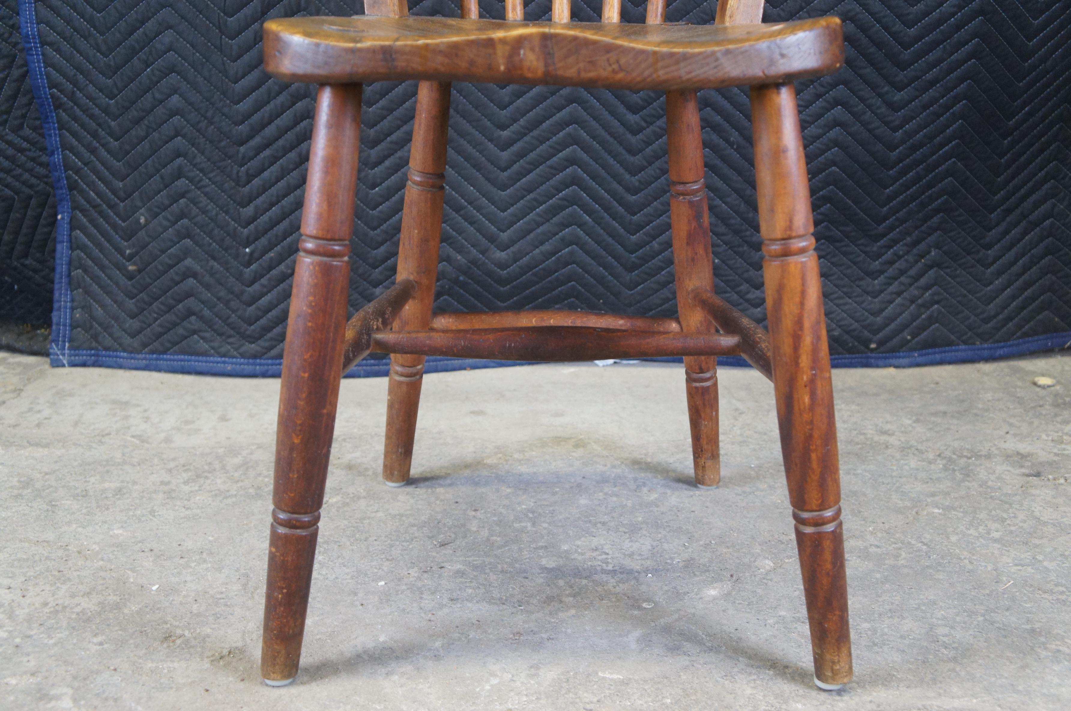 6 chaises de salle à manger anglaises anciennes Glenister Wycomb Elm Windsor Country Farmhouse en vente 5