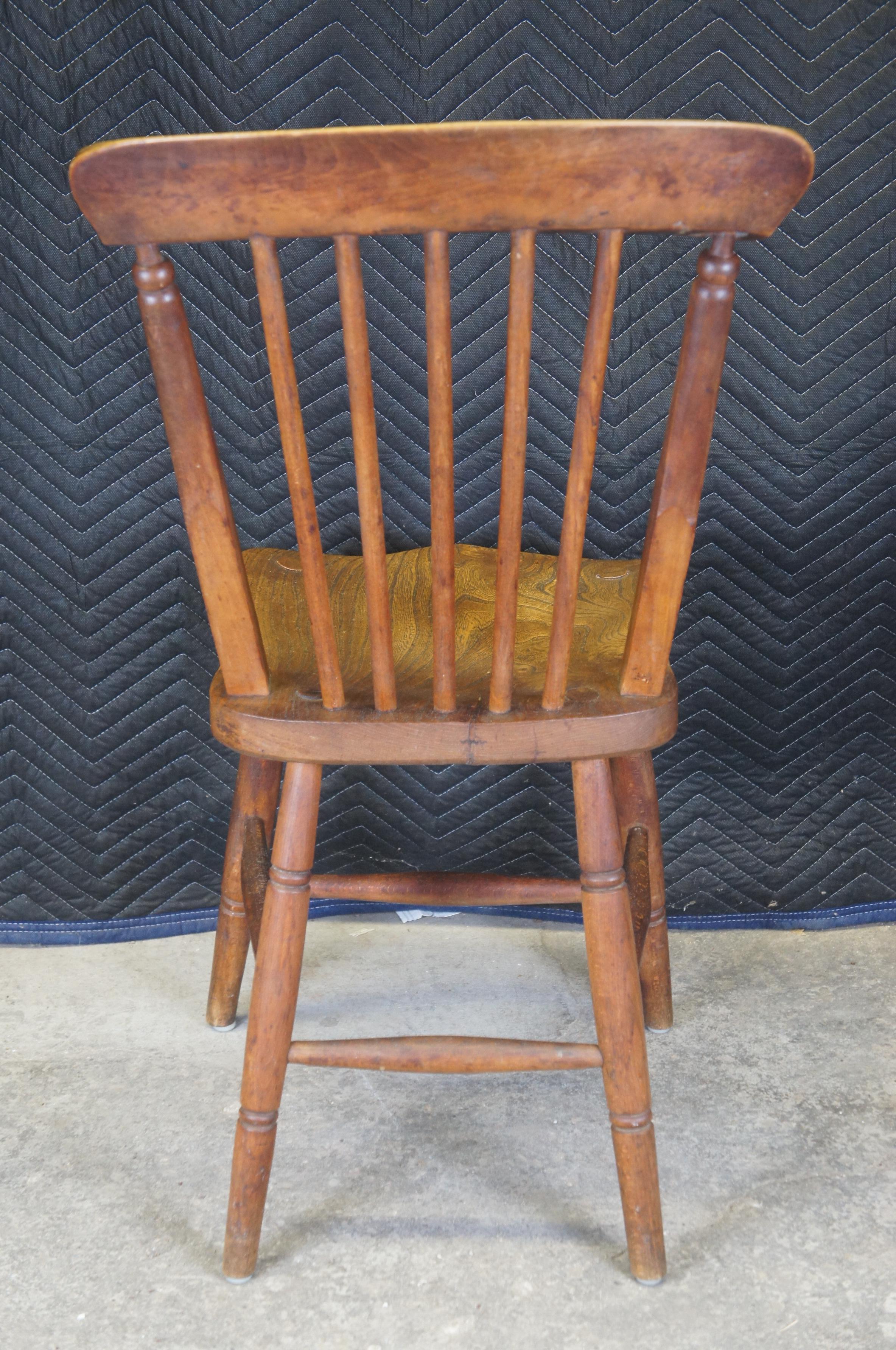 6 Antique English Glenister Wycomb Elm Windsor Country Farmhouse Dining Chairs For Sale 1
