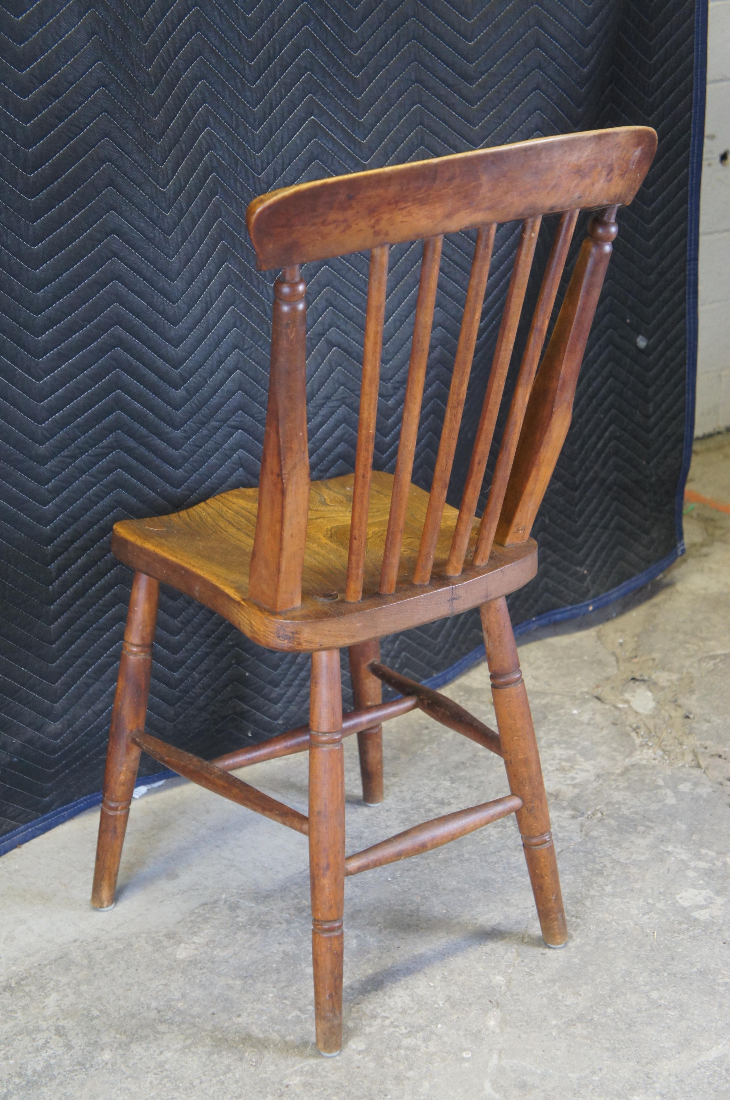 6 Antique English Glenister Wycomb Elm Windsor Country Farmhouse Dining Chairs For Sale 2