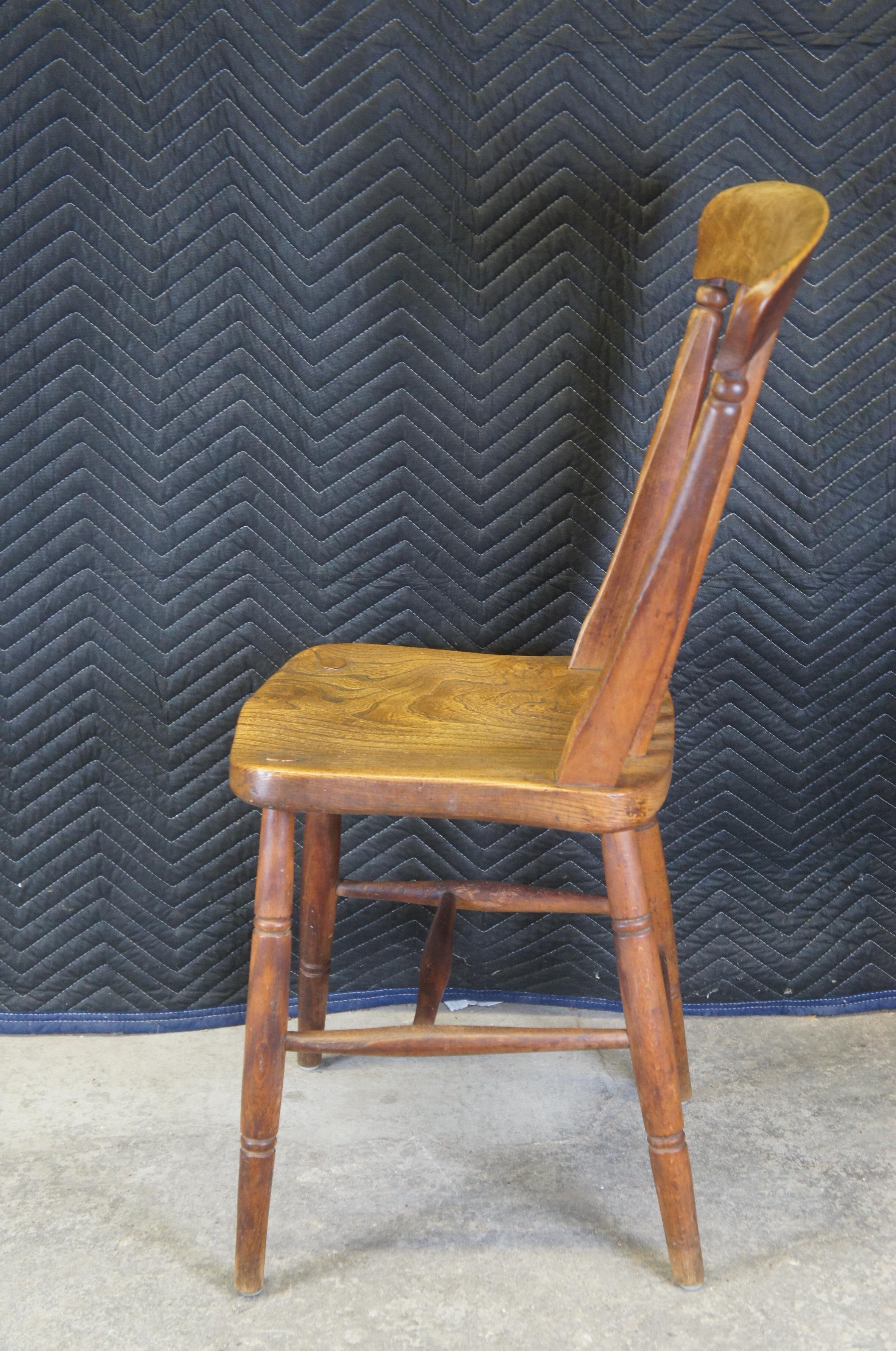 6 Antique English Glenister Wycomb Elm Windsor Country Farmhouse Dining Chairs For Sale 3