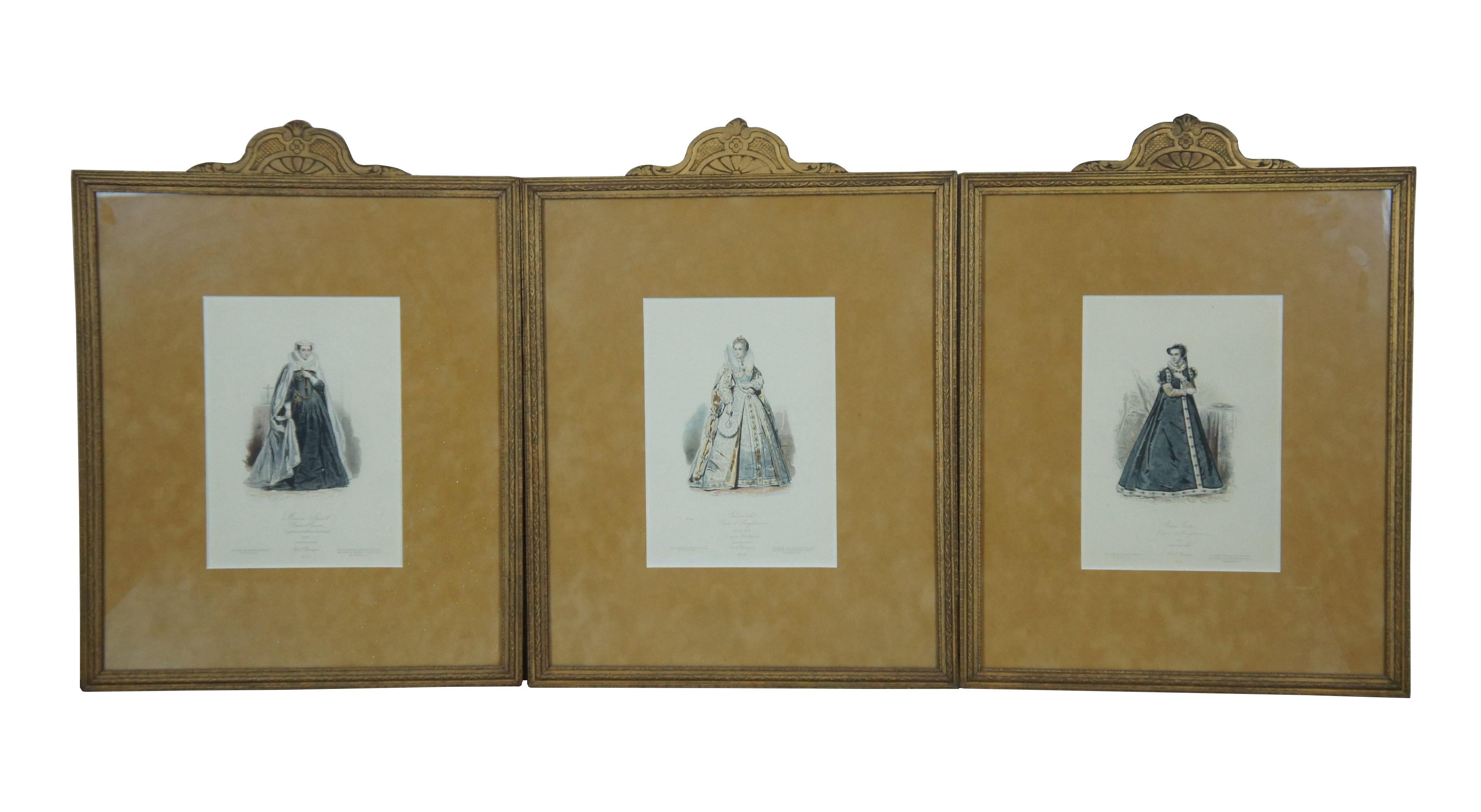 6 Antique French Historical Fashion Costume Engravings Pauquet Holbein In Good Condition In Dayton, OH