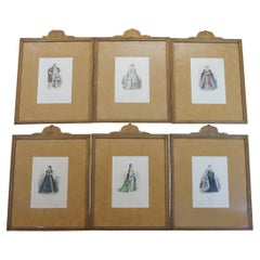 6 Antique French Historical Fashion Costume Engravings Pauquet Holbein