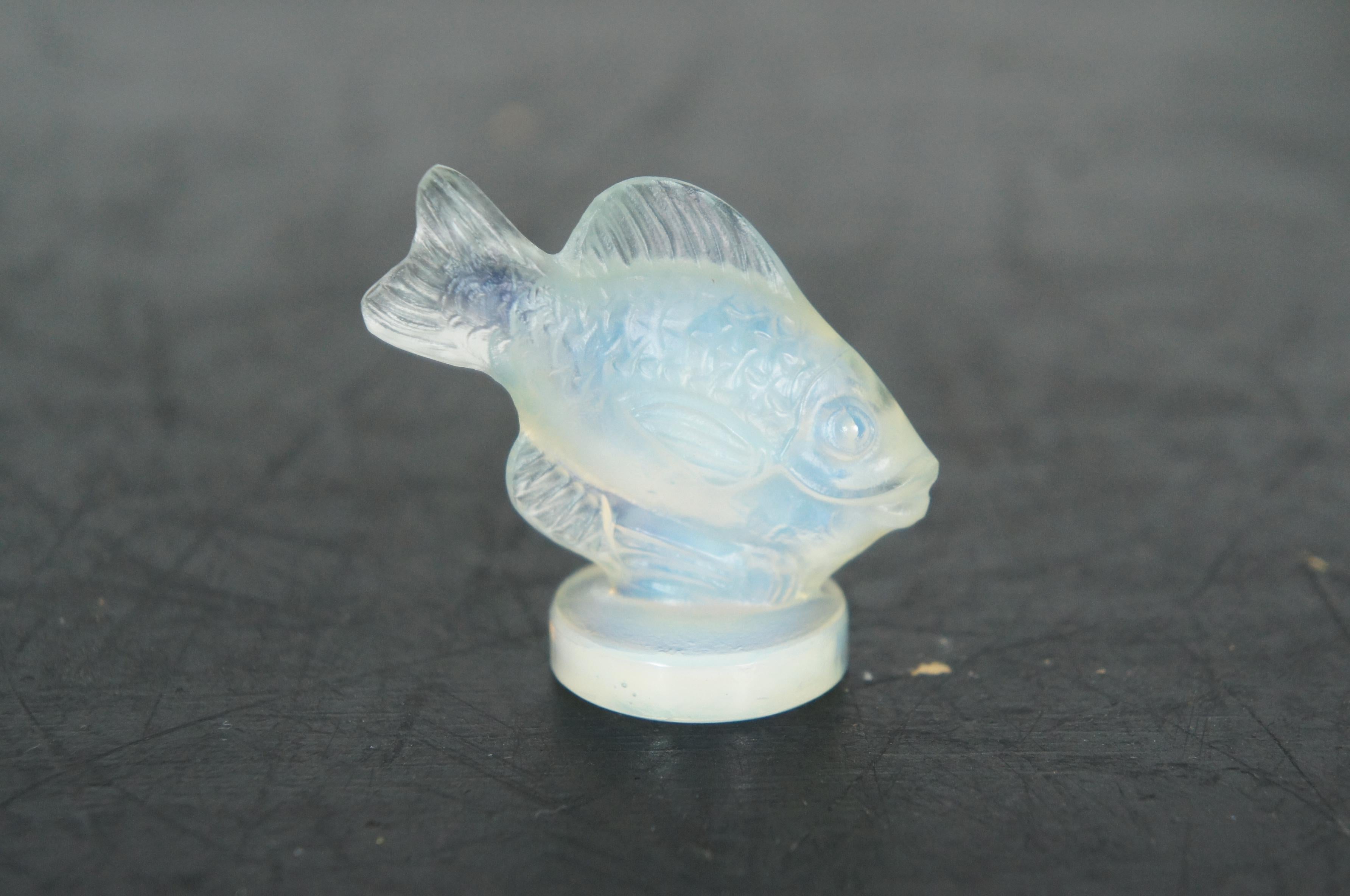 6 Figurillas francesas Art Decó Sabino Art Glass Mariposa Elefante Gorriones en venta 1