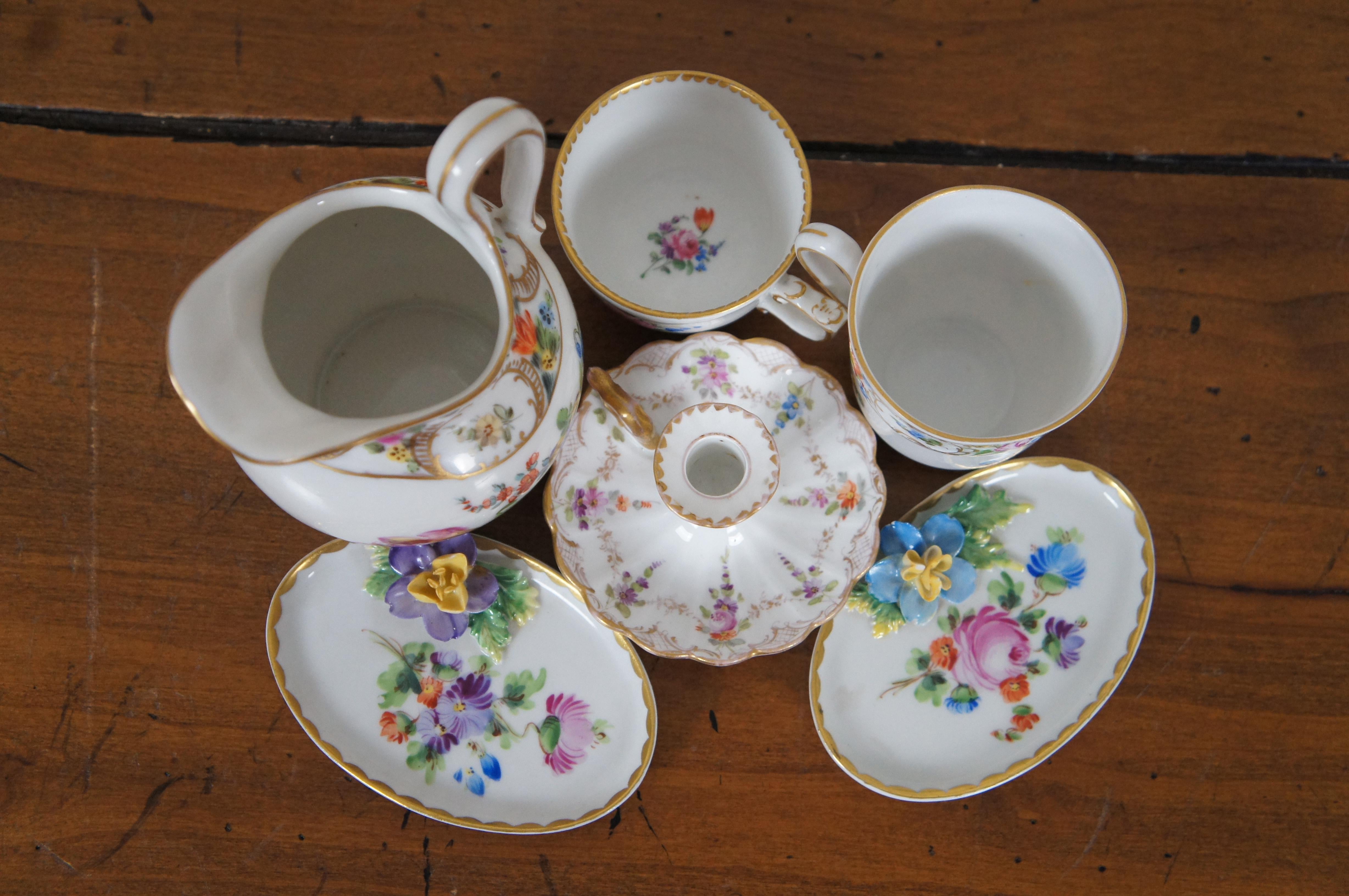 6 assiettes à thé antiques allemandes de Meissen Klemm Carl Thieme  en vente 7
