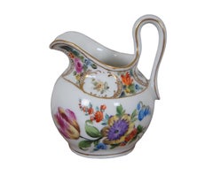 6 antiche tazze da tè tedesche di Dresda Meissen Klemm Carl Thieme, brocca e piatti