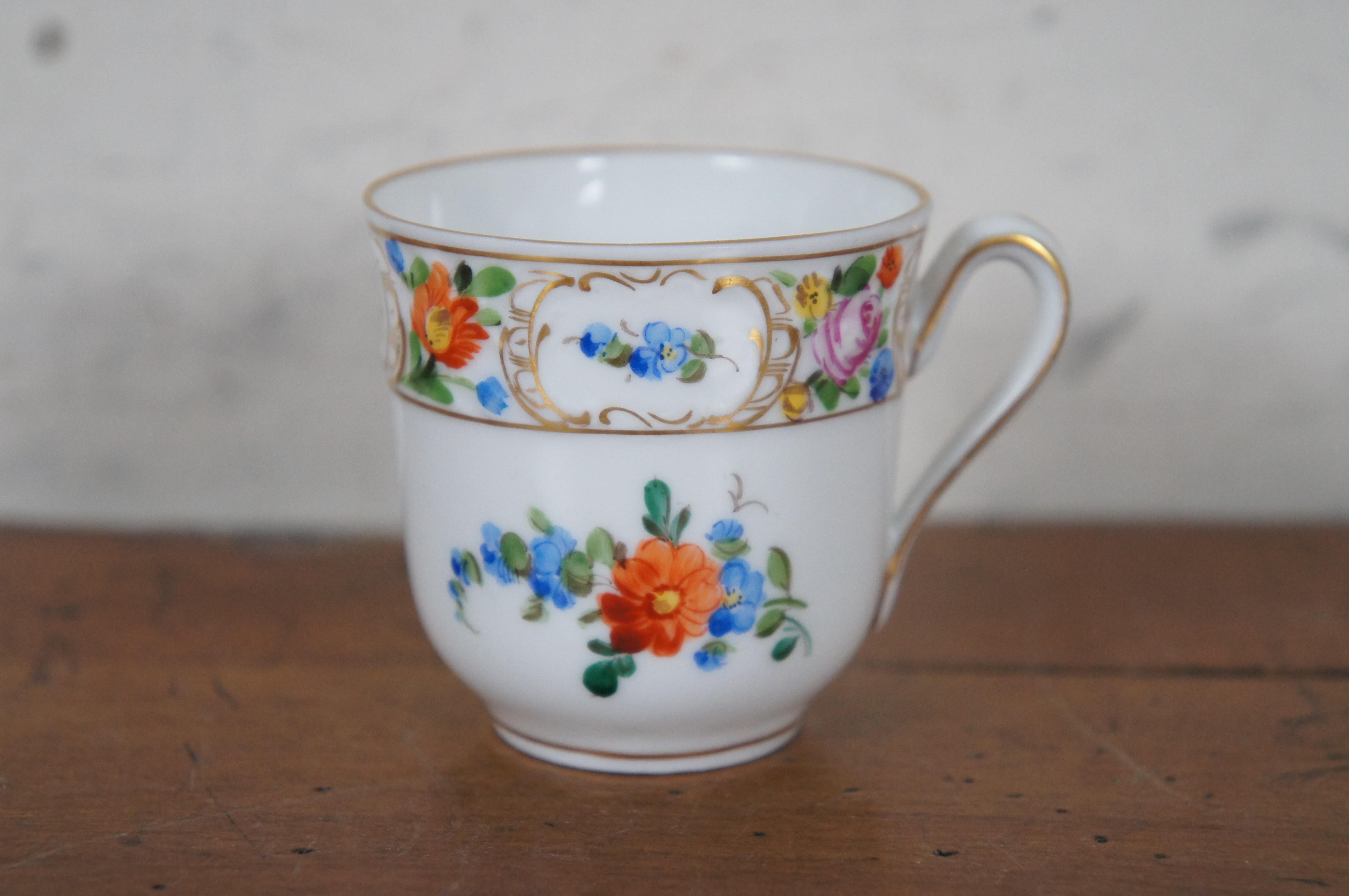 Porcelaine 6 assiettes à thé antiques allemandes de Meissen Klemm Carl Thieme  en vente
