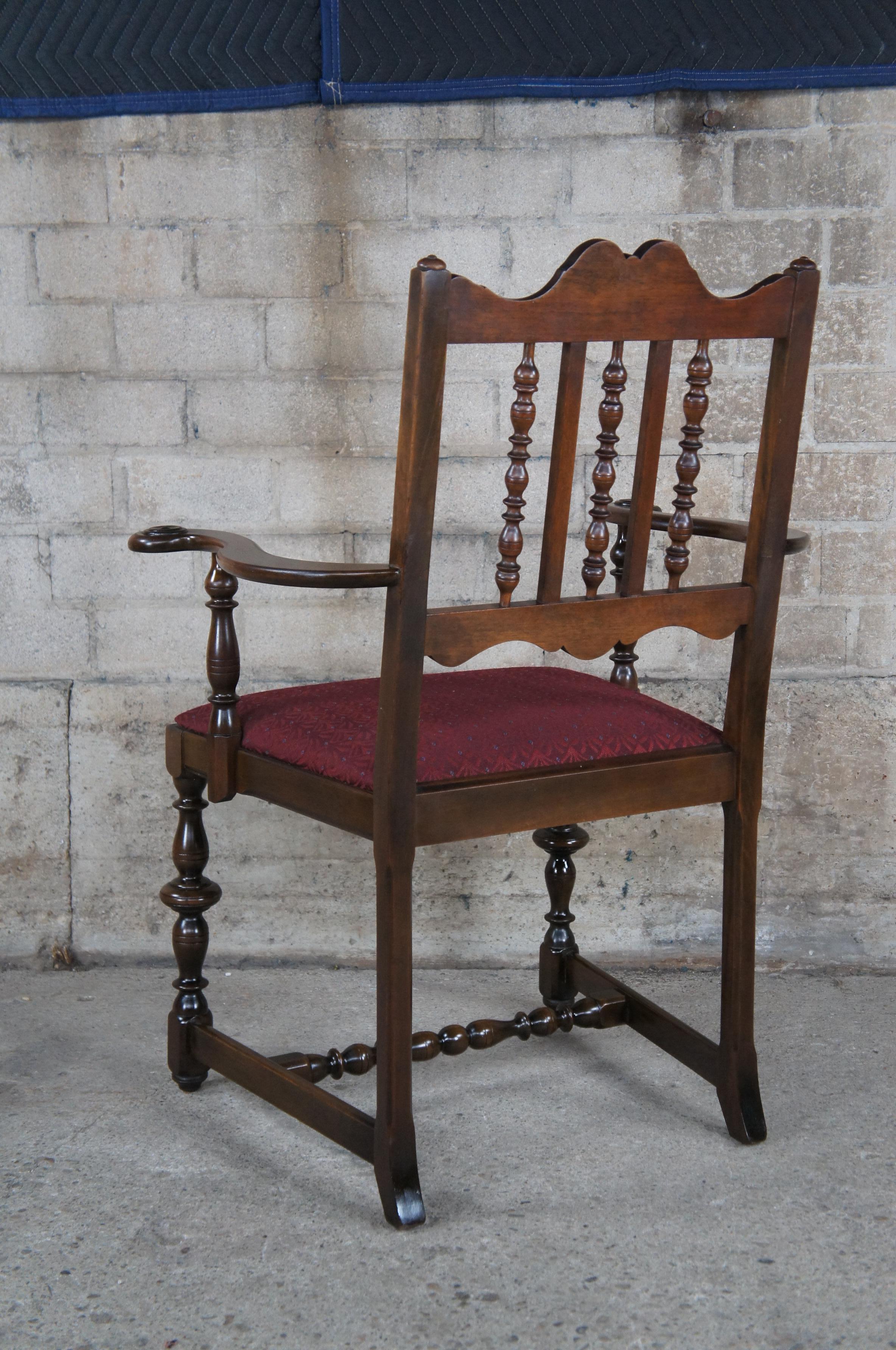 Upholstery 6 Antique Grand Rapids Chair Co. William & Mary Walnut Dining Chairs Jacobean