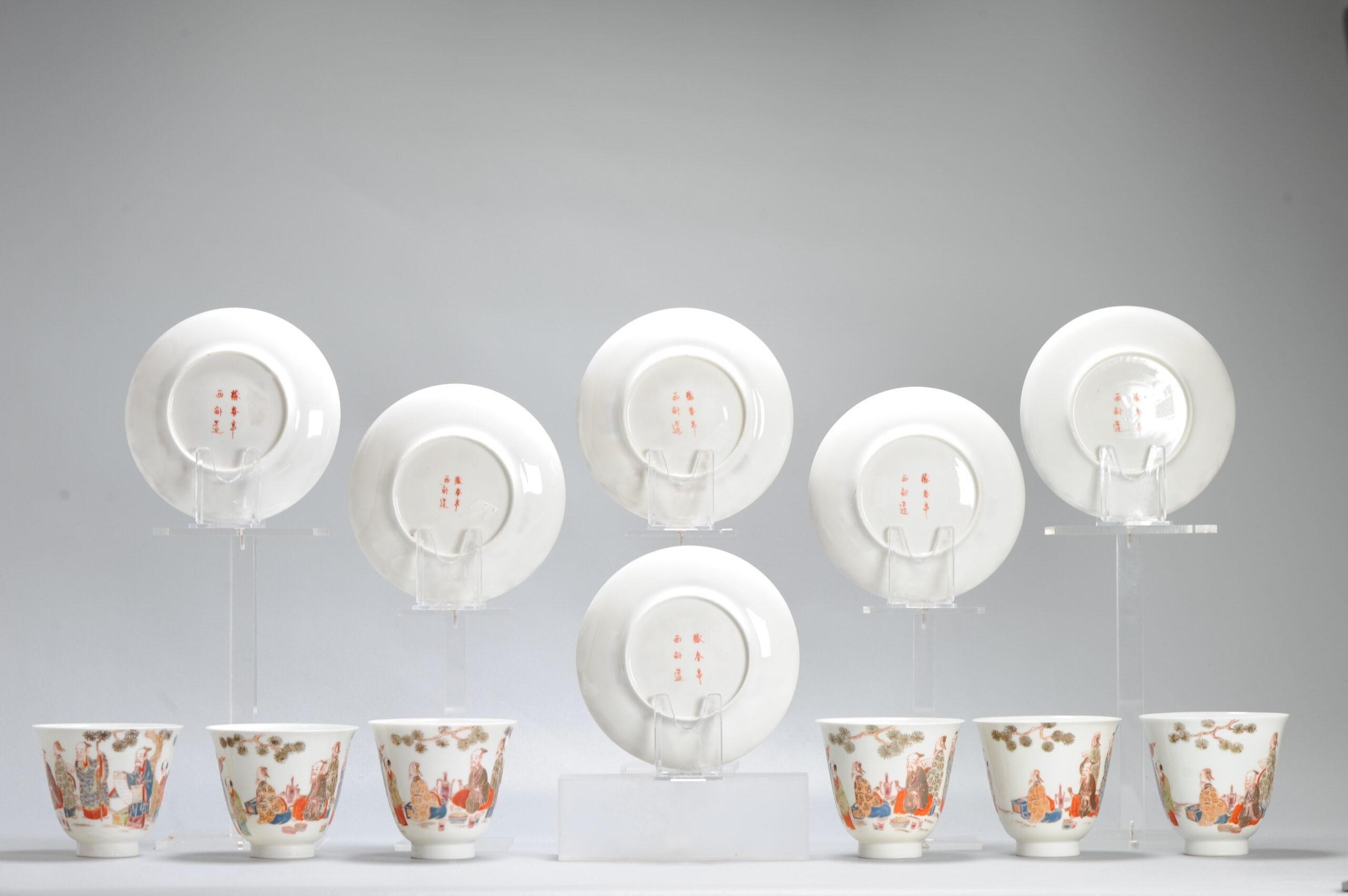 6# Antique Japanese Meiji Period Set Of Cups or Tea Bowls Porcelain Eggshell For Sale 7
