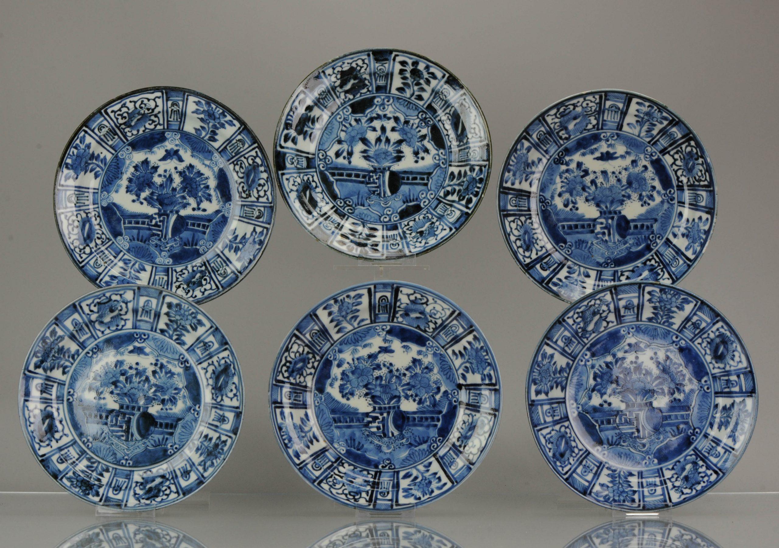 #6 Antike japanisches Porzellan 1680-1710 Edo-Periode Kraak-Essteller (Chinesisch) im Angebot