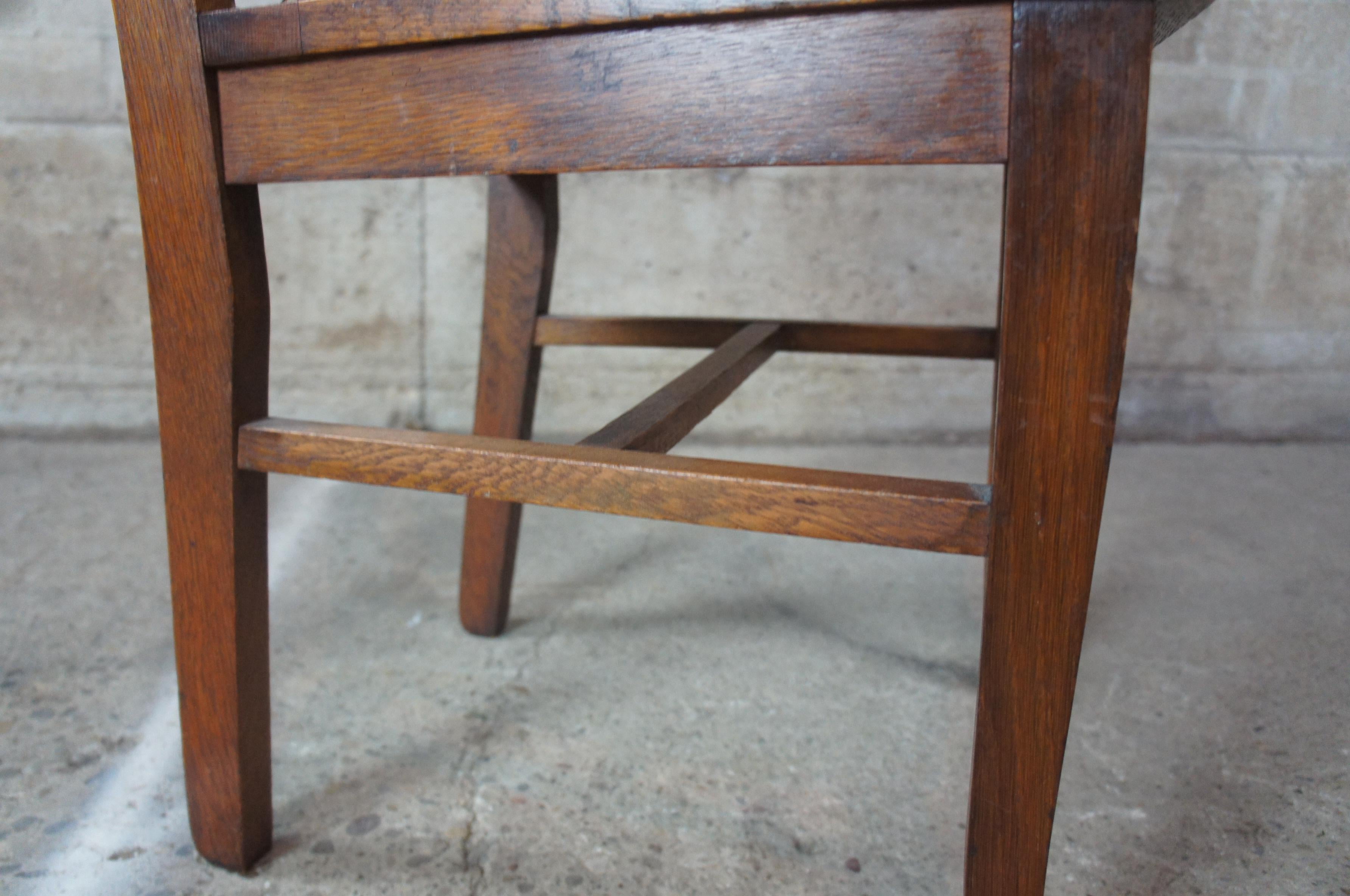 6 Antique Late Victorian Quartersawn Oak National Furniture Co Dining Chairs 4