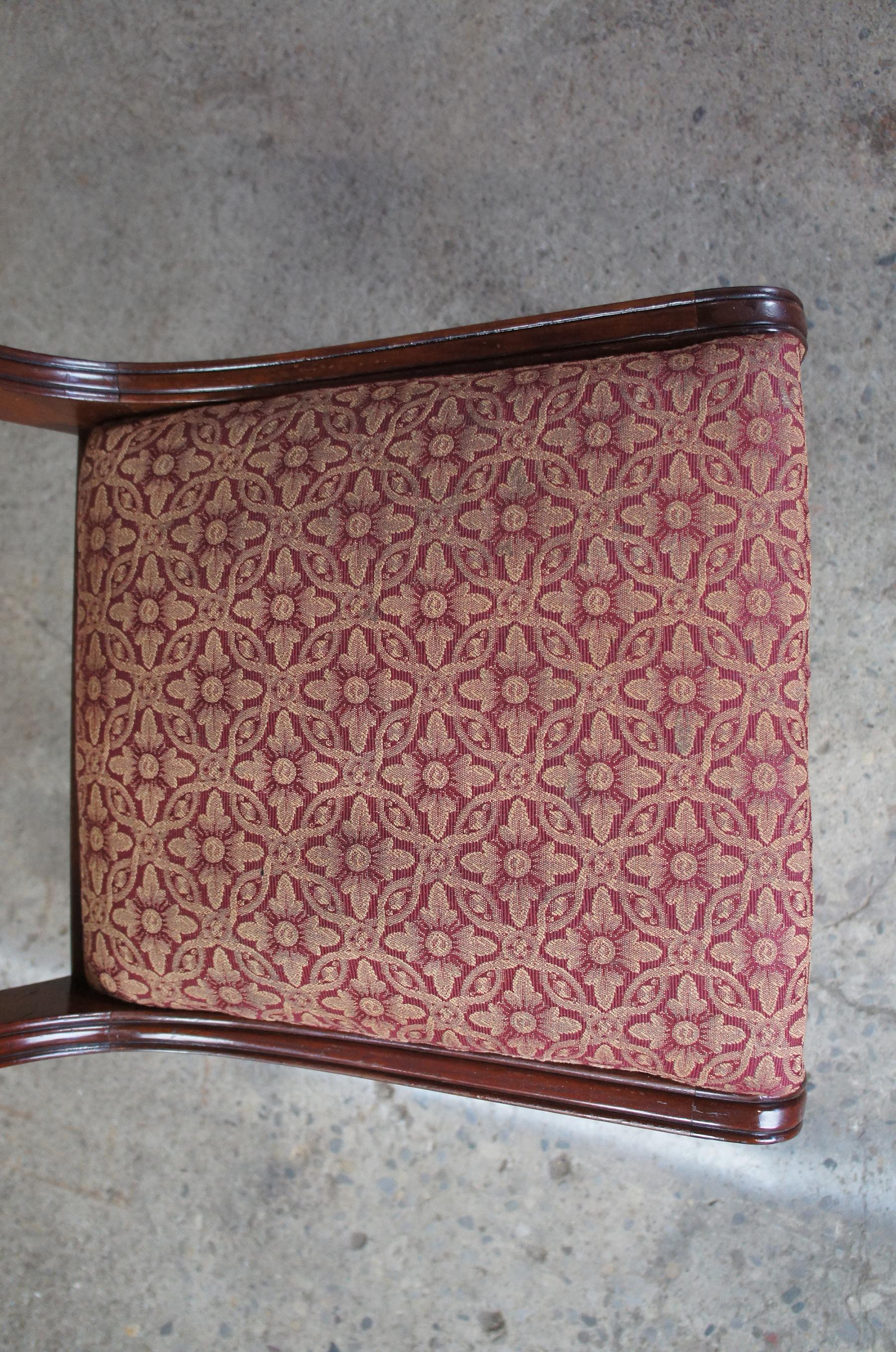 6 Antique Mahogany English Regency Traditional Rope Back Dining Chairs In Good Condition In Dayton, OH