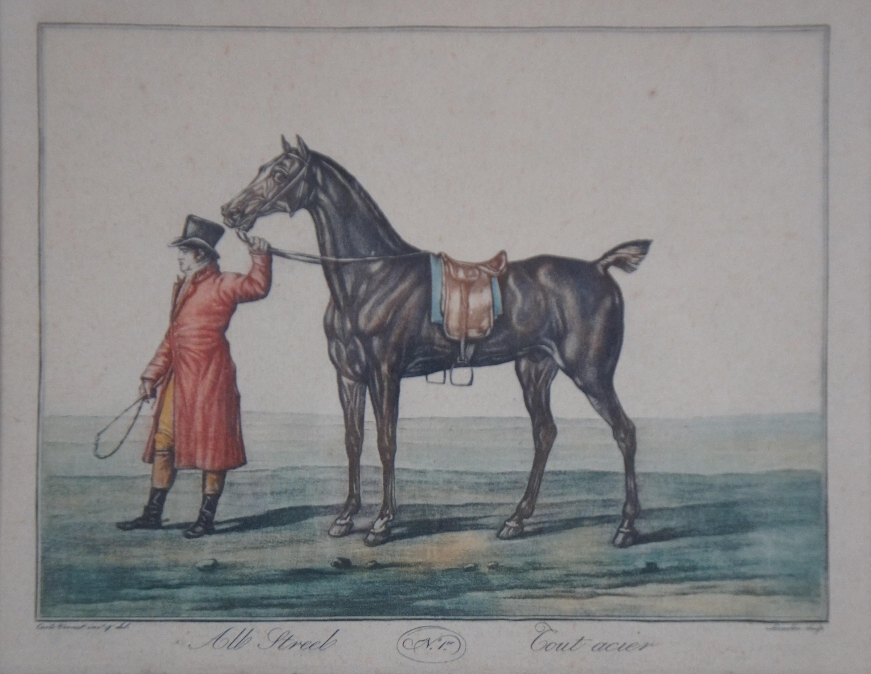 19th Century 6 Antique Vernet Levachez Equestrian Horse Fox Hunt Aquatint Engravings 8