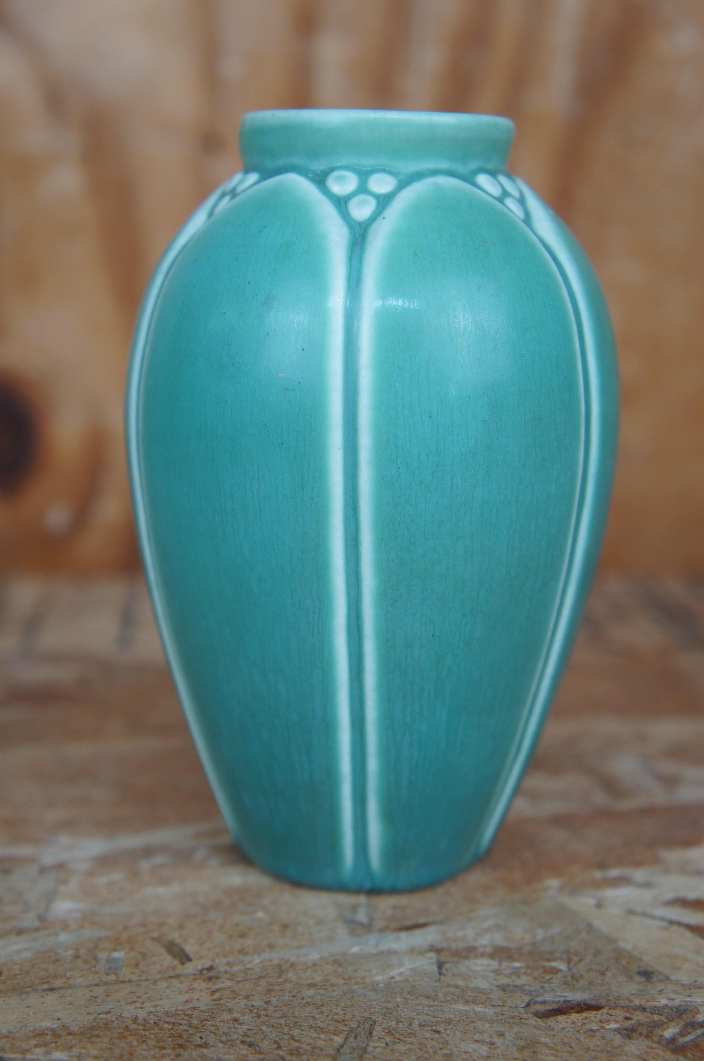 Ceramic 6 Antique Victorian 1920s Rookwood Pottery Arts & Crafts Matte Bud Vases, 2088