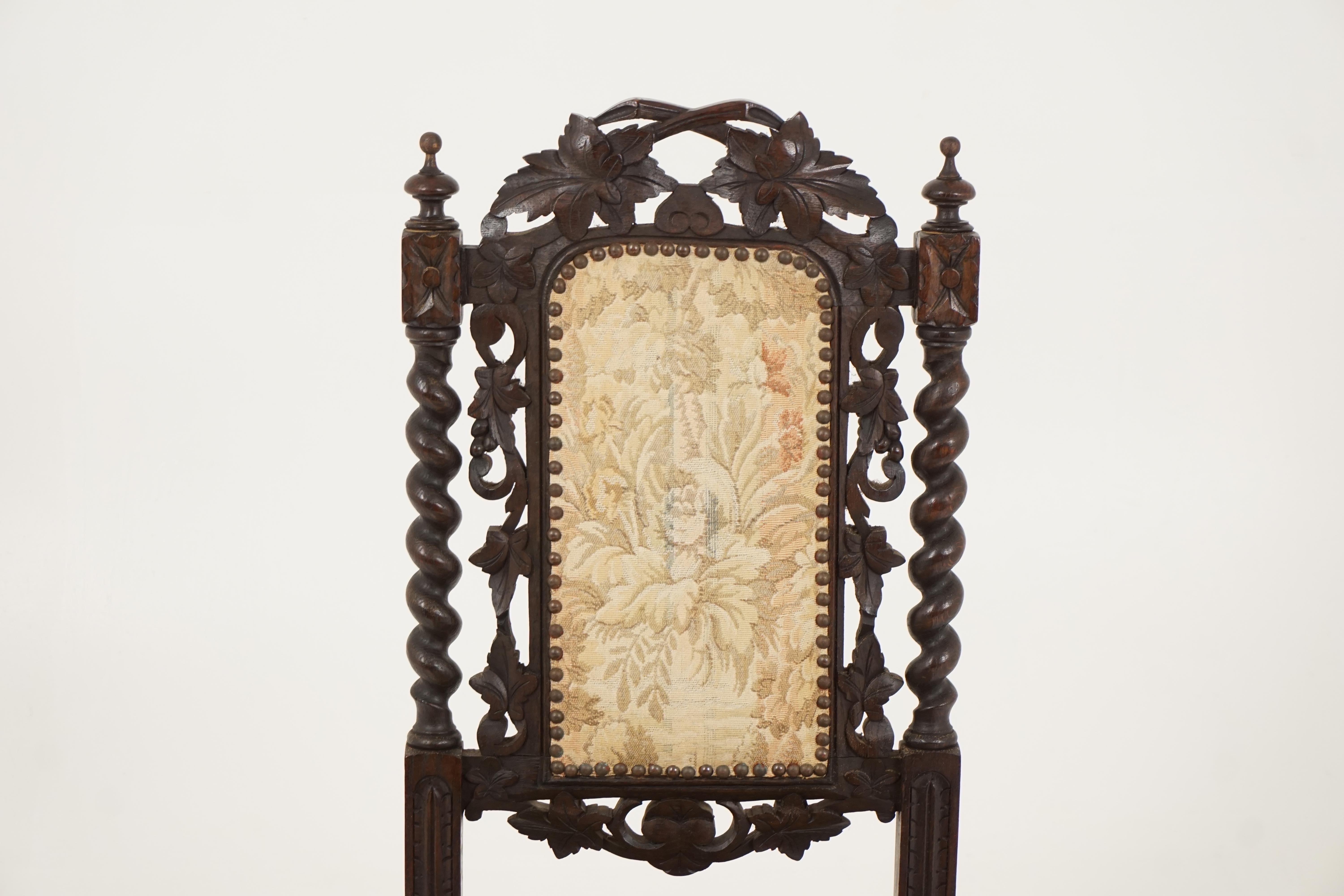 Hand-Crafted 6 Antique Victorian Chairs, Carved Oak, Gothic Revival, Scotland 1880, B2347