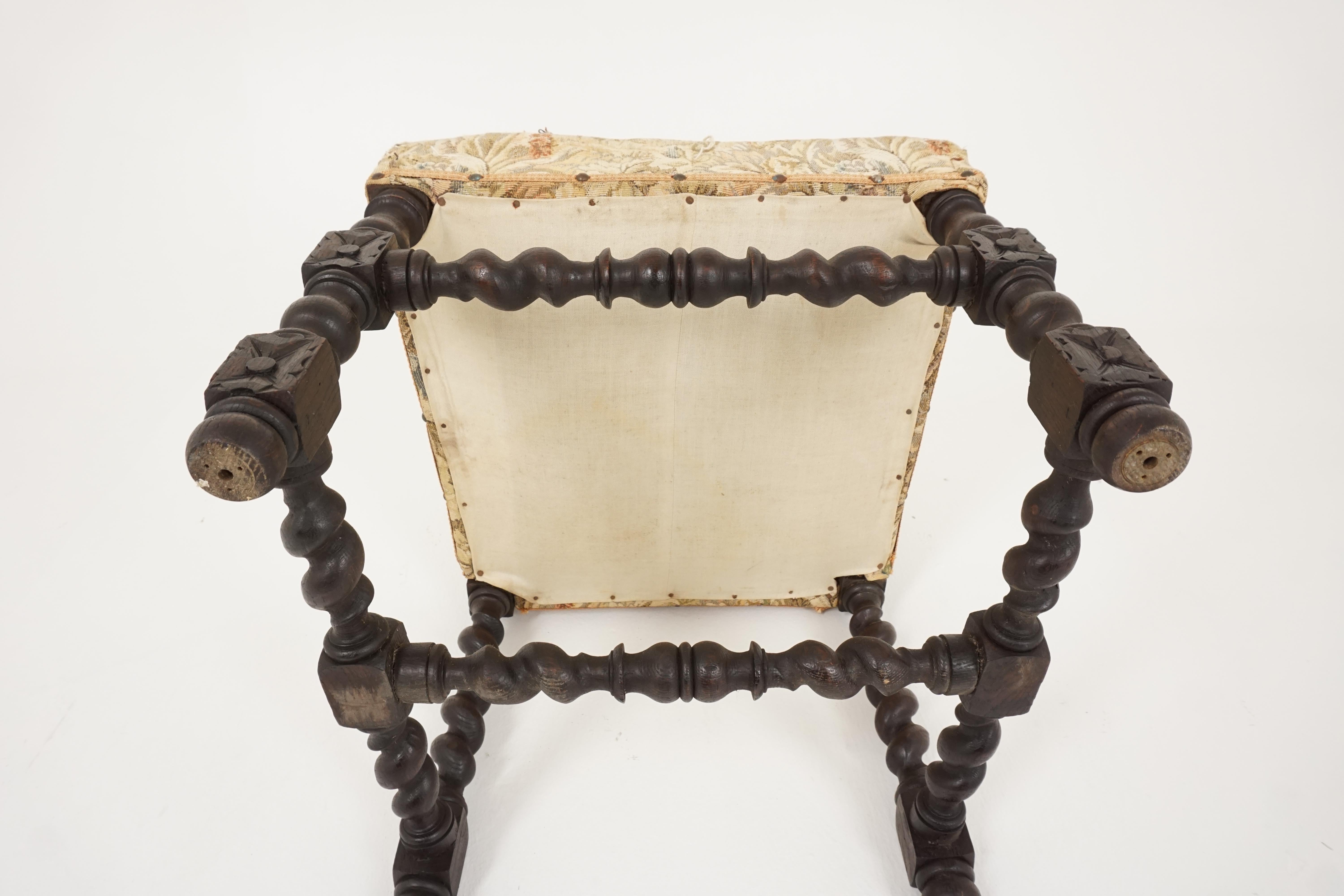 6 Antique Victorian Chairs, Carved Oak, Gothic Revival, Scotland 1880, B2347 3
