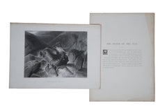 6 Antique Virtue & Co Sir Edwin Landseer Stag Dog Hunt Engraving Prints 14"