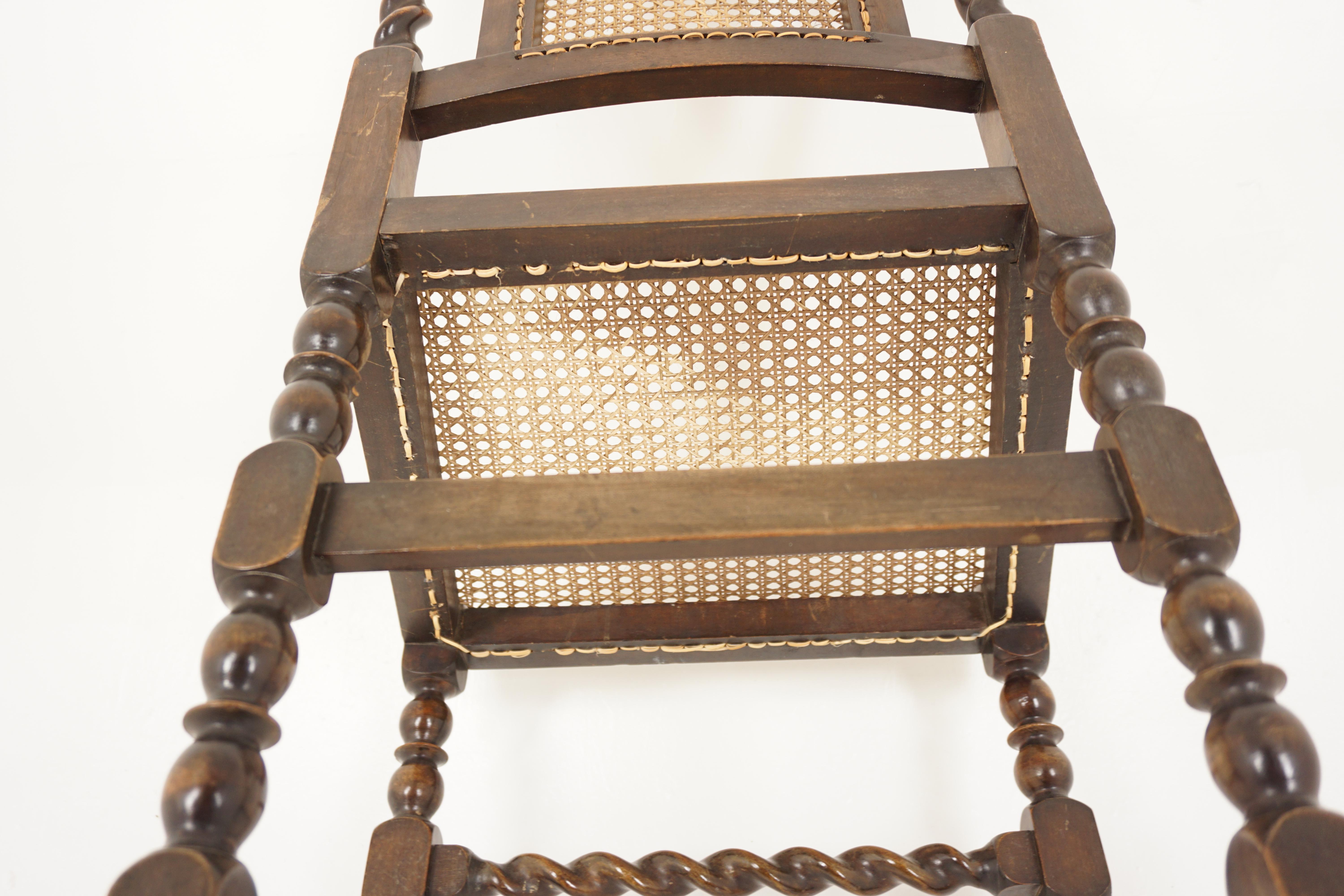 6 Antique Walnut Chairs, Barley Twist Dining Chairs, Scotland 1910, H1030 4