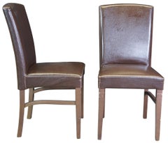 6 Arhaus Furniture Italian Faux Leather Capri Dining Breakfast Room Chairs
