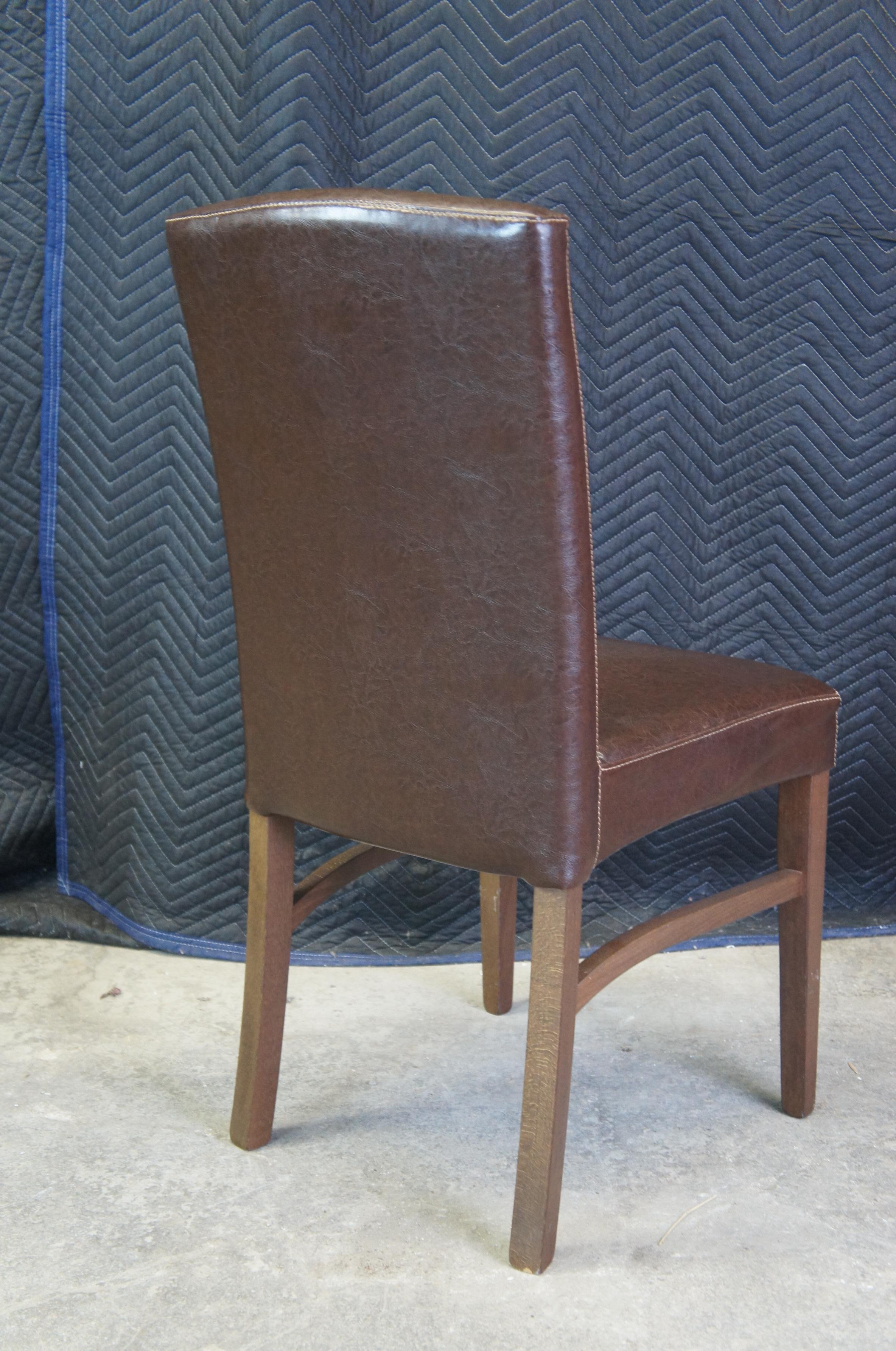 Modern 6 Arhaus Furniture Italian Faux Leather Capri Dining Breakfast Room Chairs