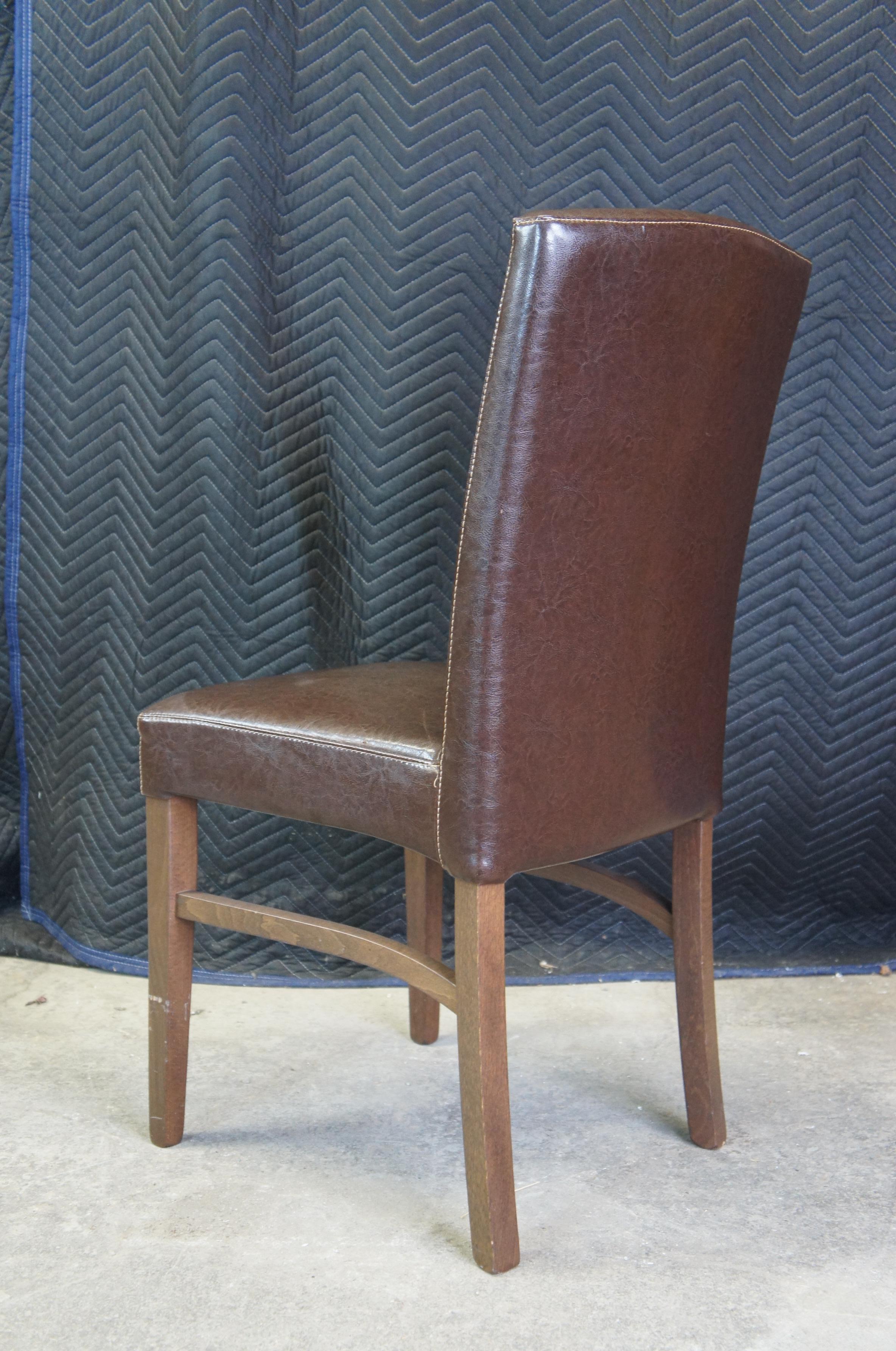 20th Century 6 Arhaus Furniture Italian Faux Leather Capri Dining Breakfast Room Chairs