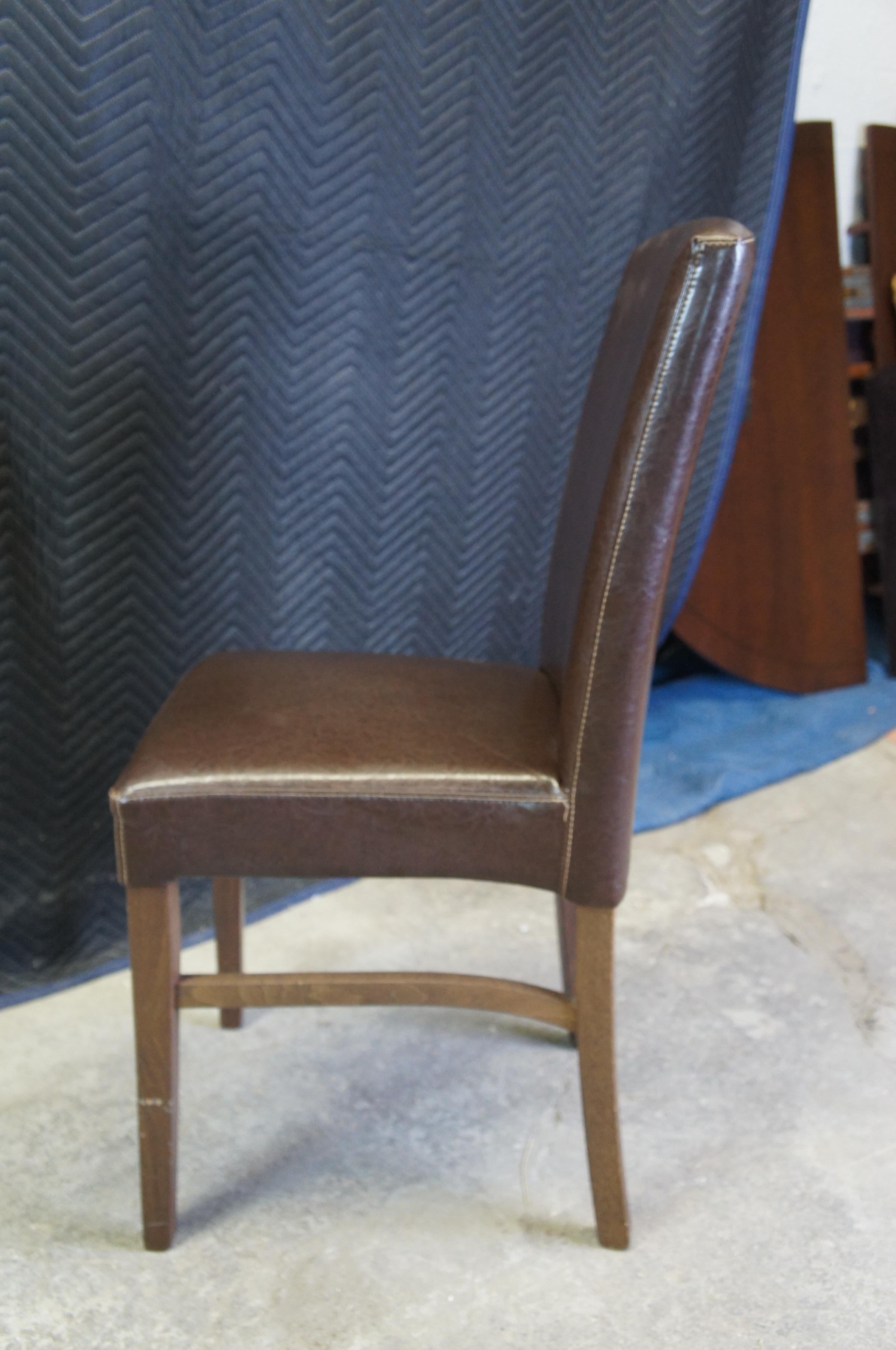 6 Arhaus Furniture Italian Faux Leather Capri Dining Breakfast Room Chairs 1