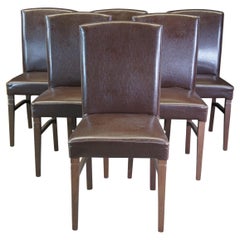 Vintage 6 Arhaus Furniture Italian Faux Leather Capri Dining Breakfast Room Chairs
