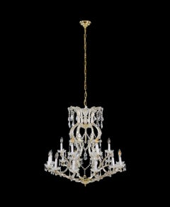 6 Arm 18 Lights Marie Therese Crystal & Brass Chandelier