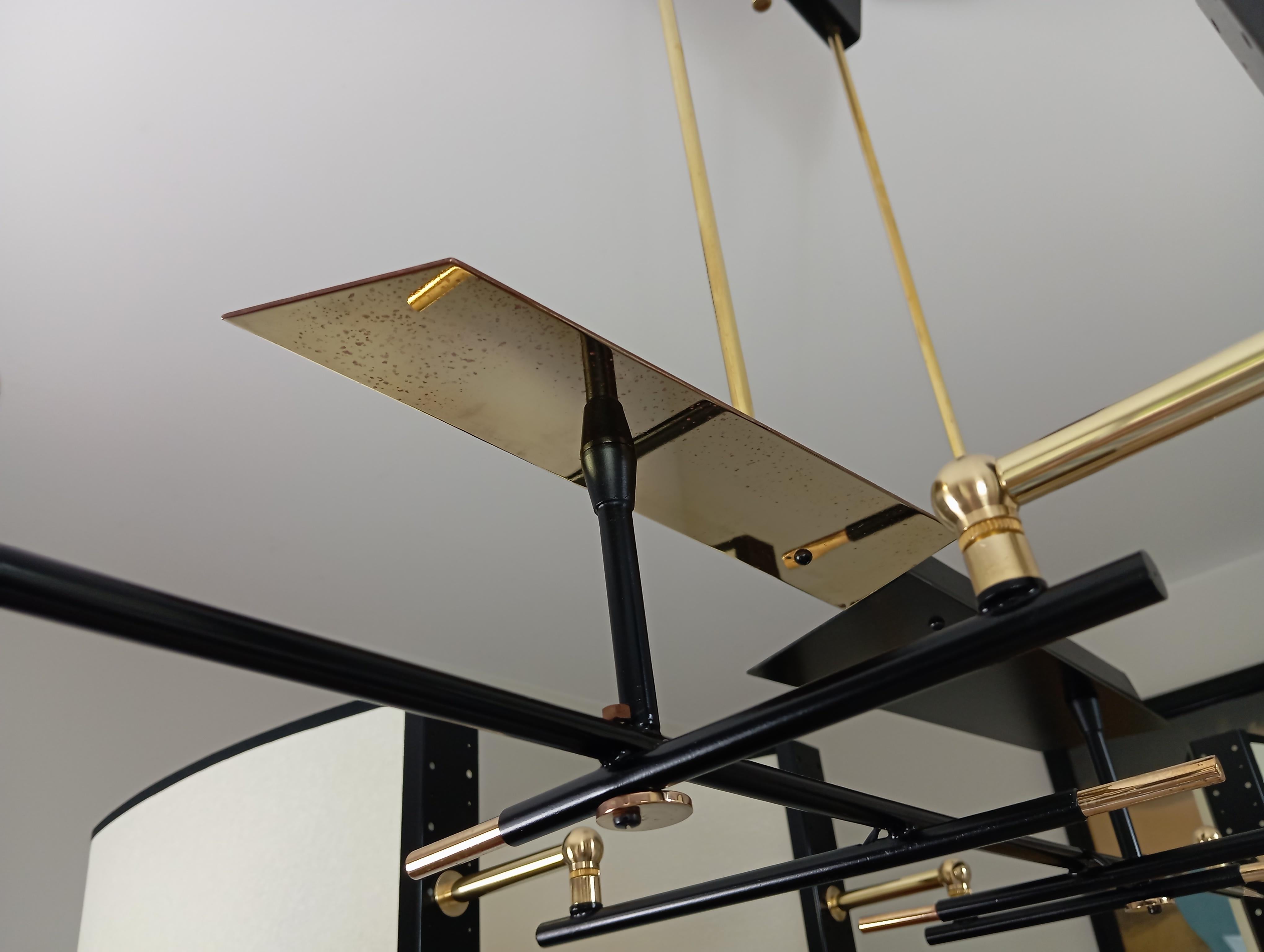 Lampadario asimmetrico a 6 bracci, Maison Lunel, circa 1950 in vendita 2