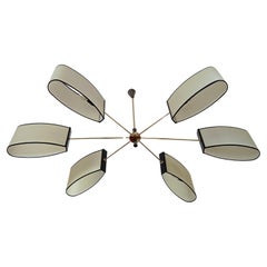 Lustre asymétrique à 6 branches, Maison Lunel circa 1950