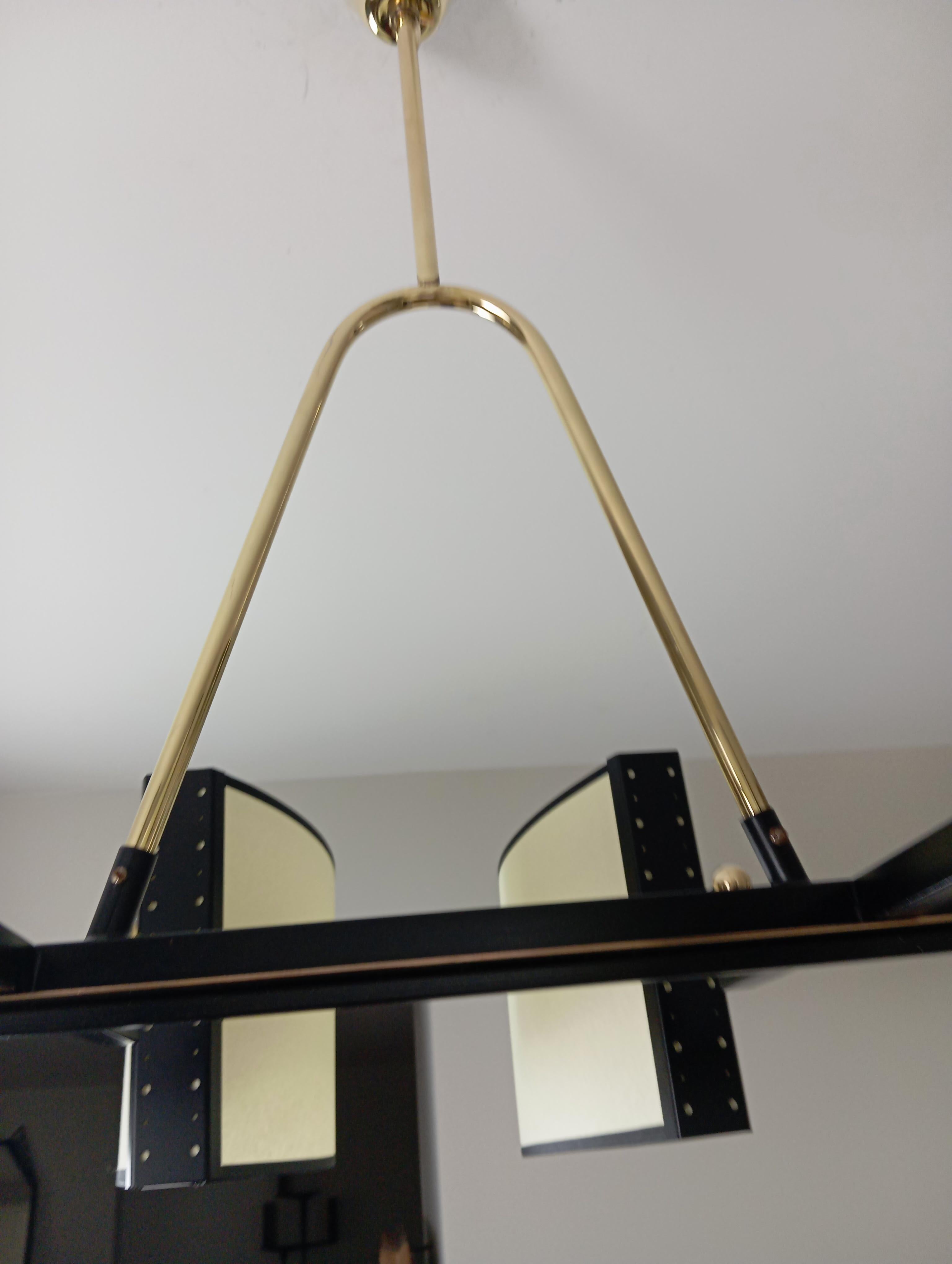 Lampadario a 6 bracci di R. Lunel, circa 1950 in vendita 3