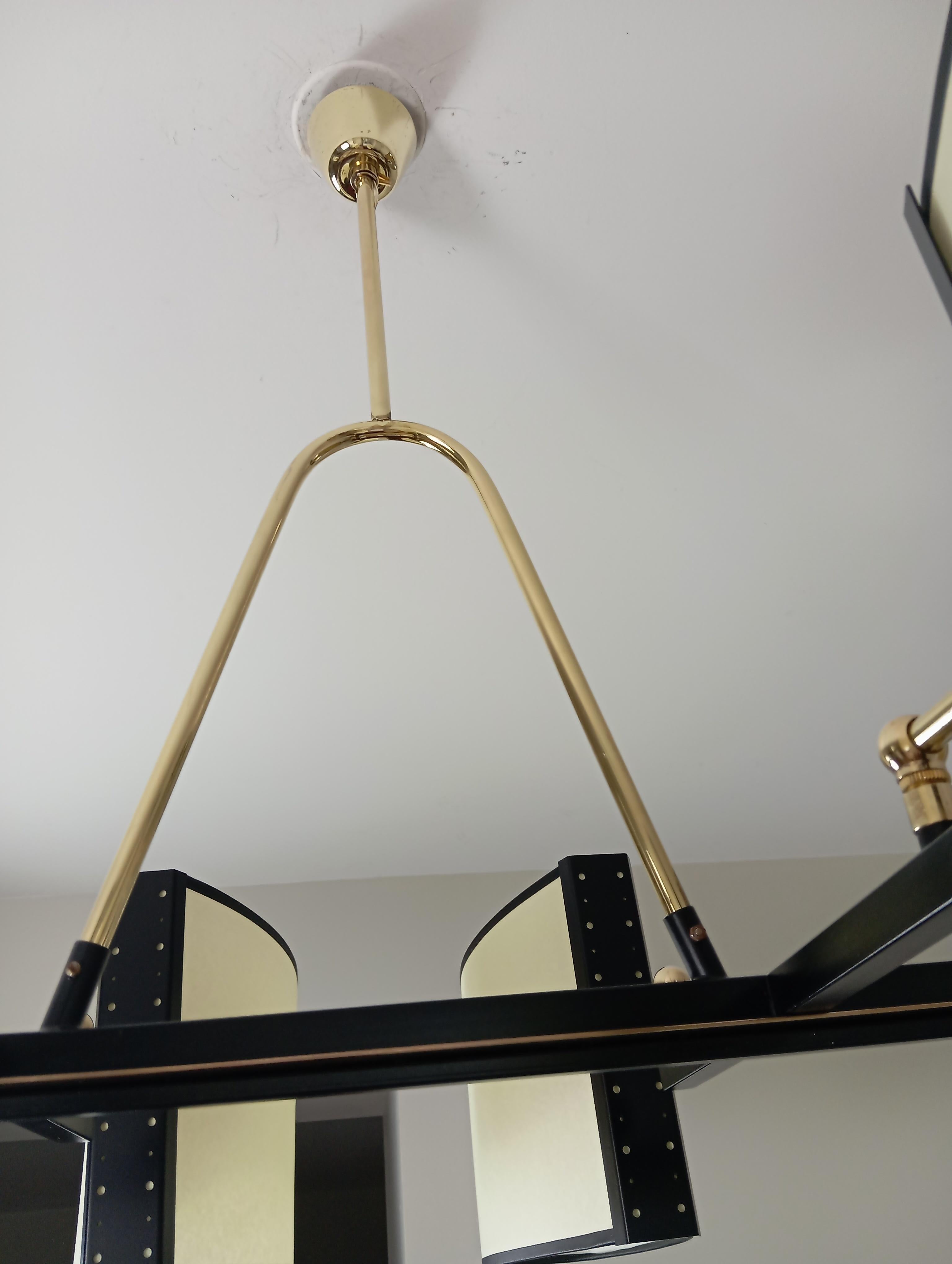 Lampadario a 6 bracci di R. Lunel, circa 1950 in vendita 4