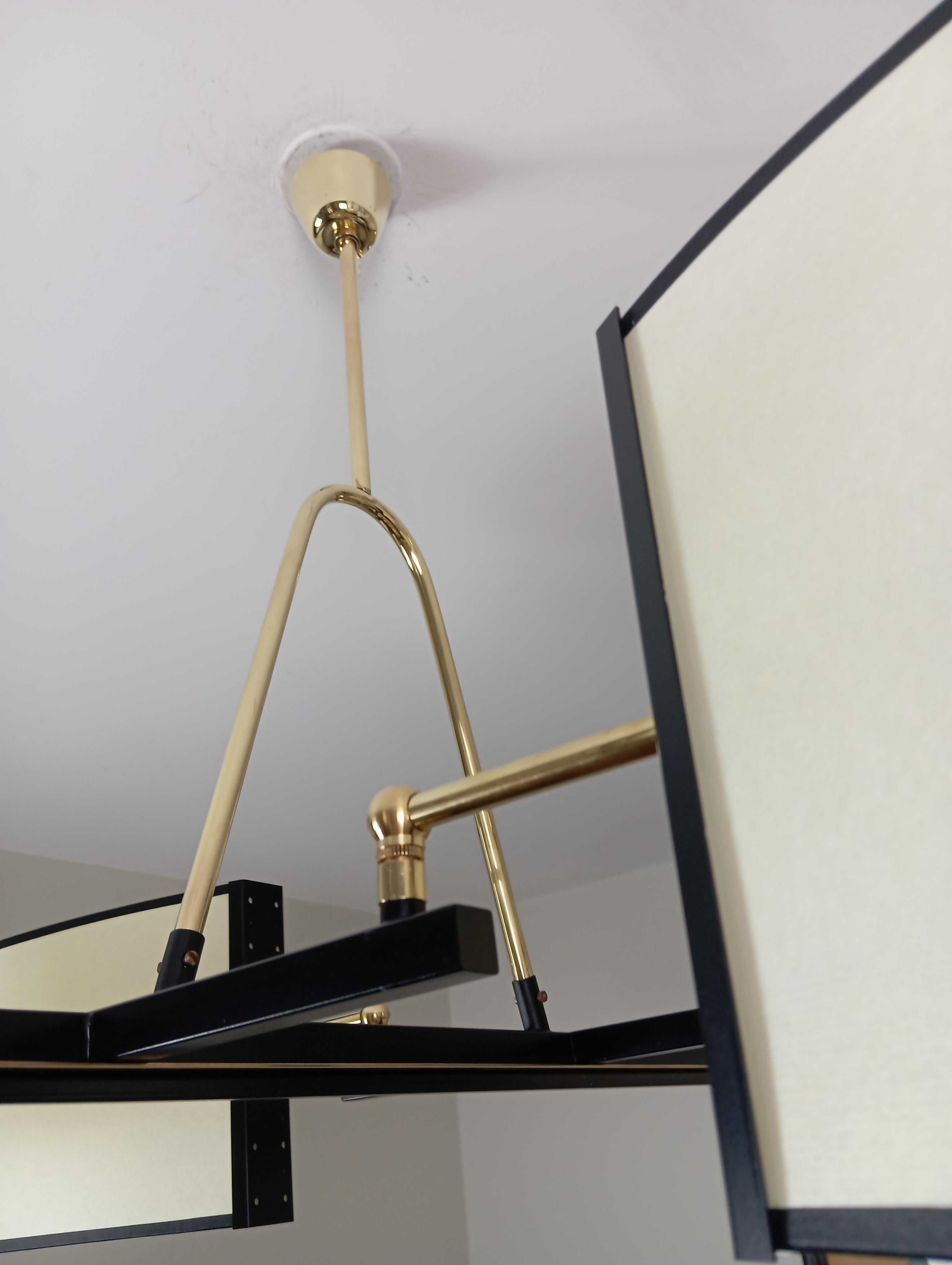 Lampadario a 6 bracci di R. Lunel, circa 1950 in vendita 1