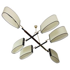 6-arm chandelier by R. Lunel, circa 1950 6-arm chandelier by R. Lunel, circa 1950