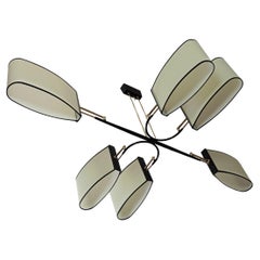 Lustre à 6 branches, Maison Lunel circa 1950