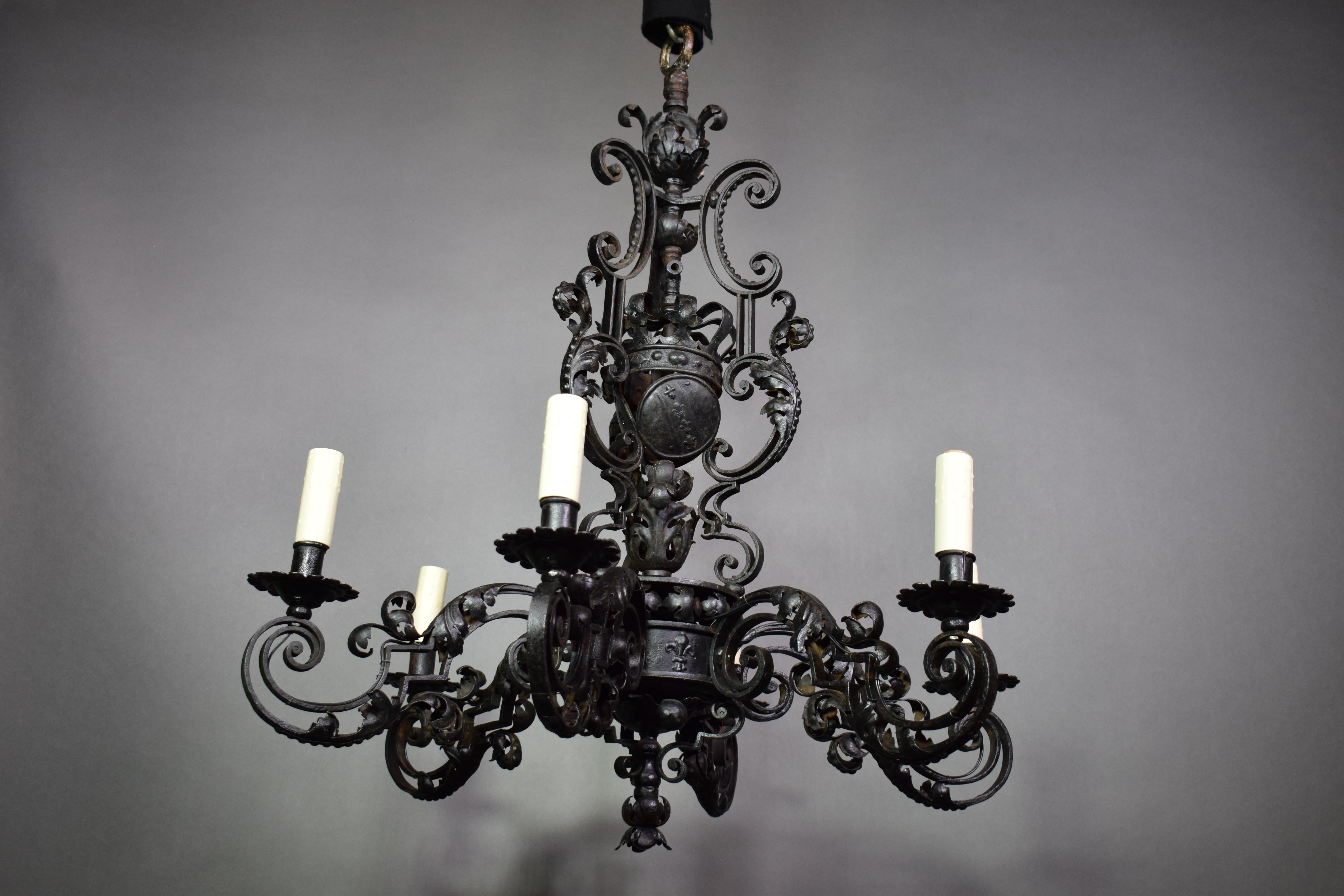 20th Century A very fine iron chandelier