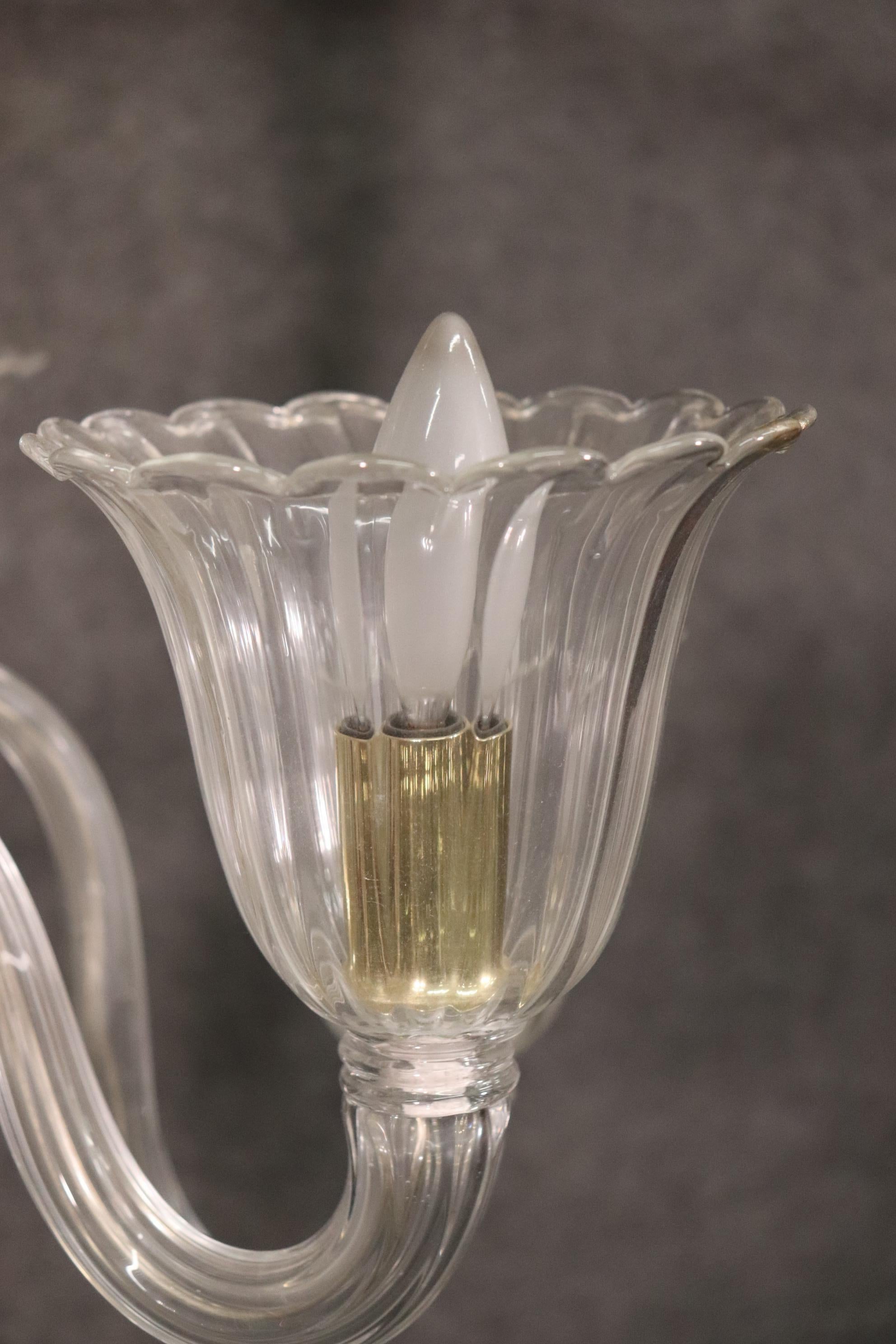 6-Arm Italian Murano Glass Chandelier For Sale 1