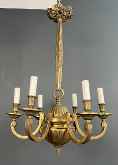 6-armiger Bronze-Kronleuchter im Stil von Ludwig dem 16.