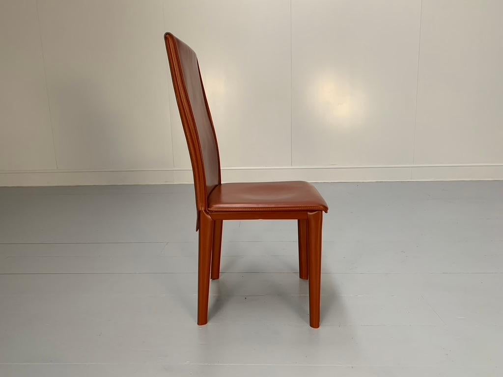6 Arper Esszimmerstühle - In Brown Sattelleder im Angebot 5